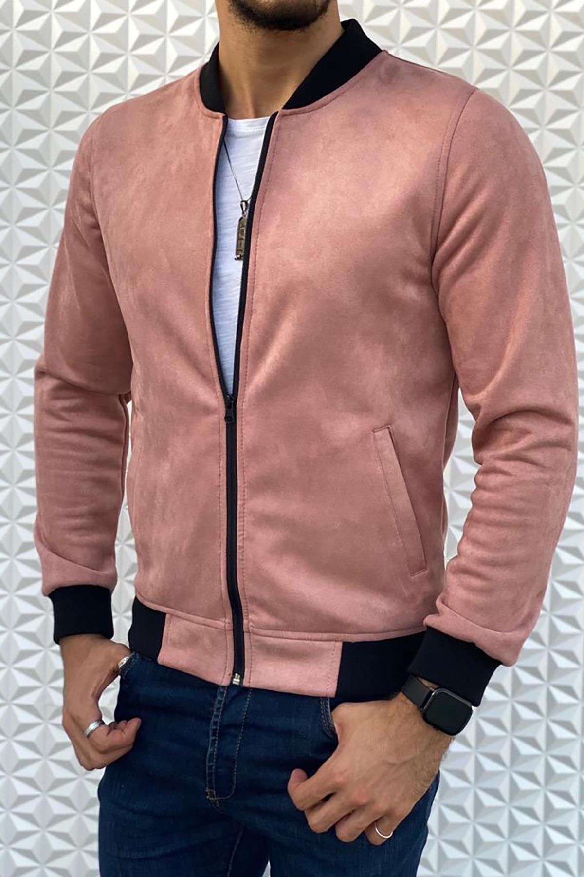 Eddy Slim Fit Mevsimlik Kolej Yaka Erkek Süet Ceket