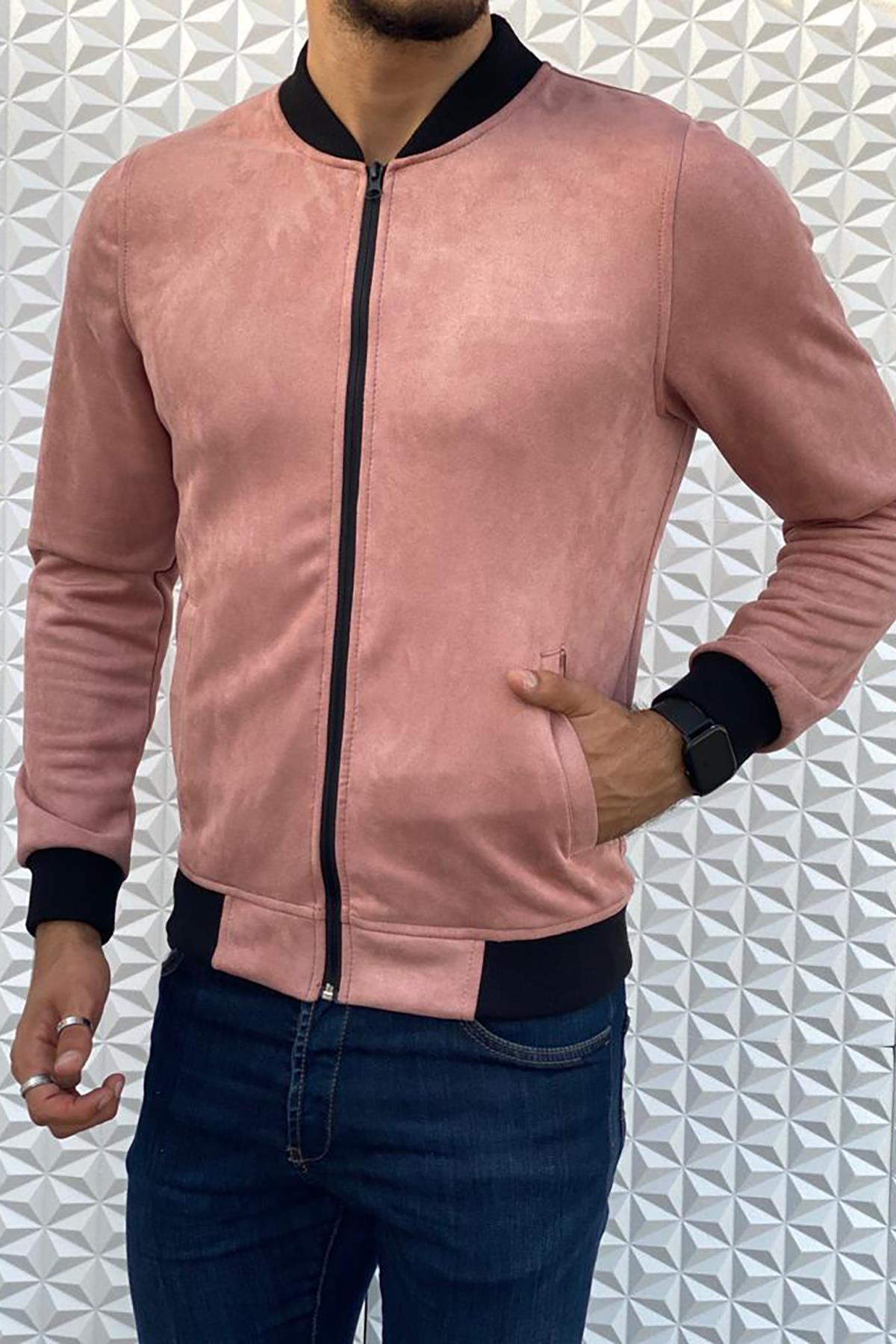 Eddy Slim Fit Mevsimlik Kolej Yaka Erkek Süet Ceket