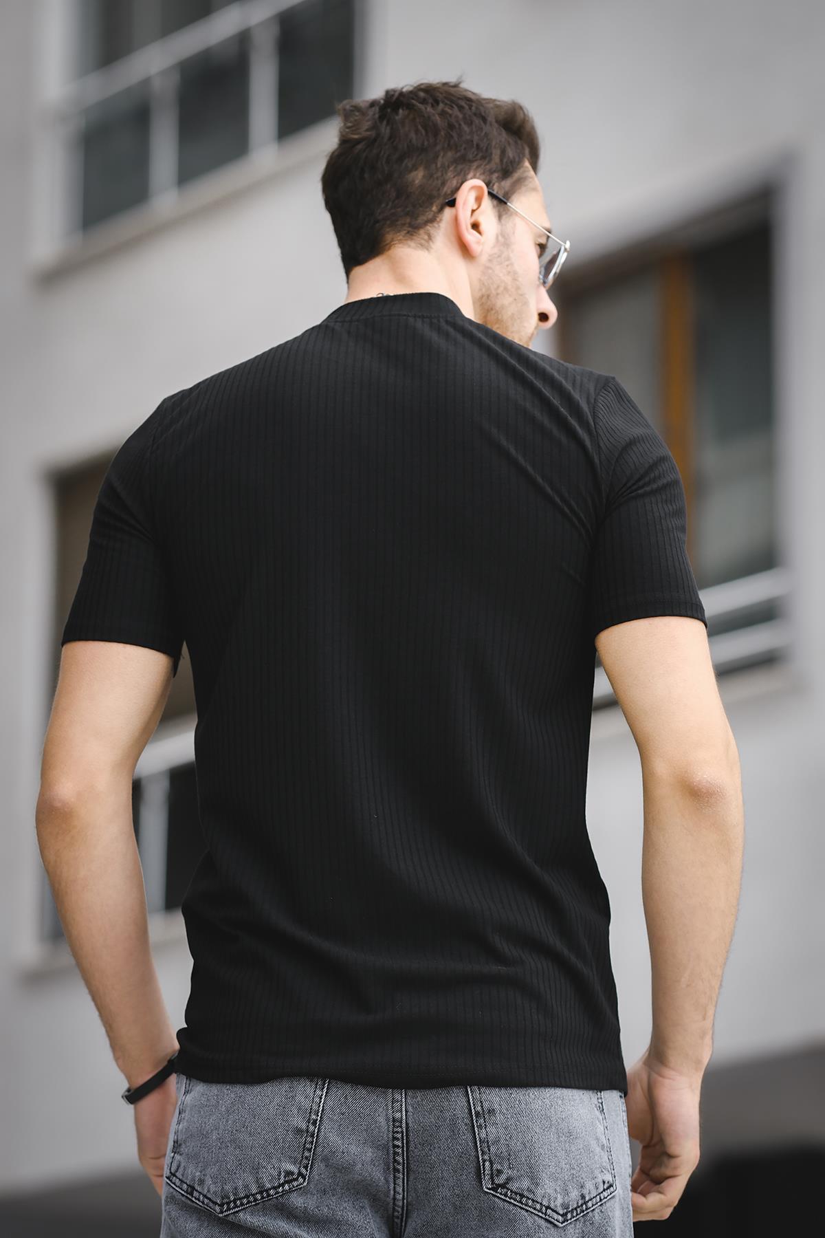 Ernest Slim Fit Likralı Body Yarım Balıkçı Boğazlı Erkek Tshirt