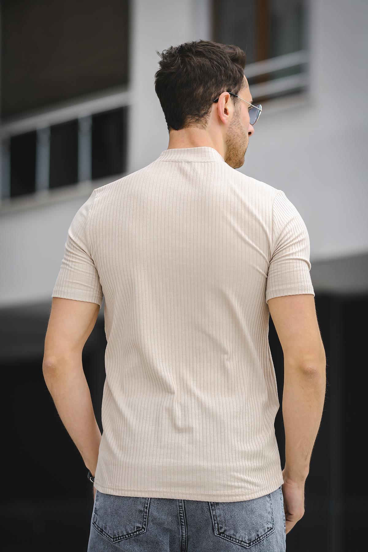 Ernest Slim Fit Likralı Body Yarım Balıkçı Boğazlı Erkek Tshirt
