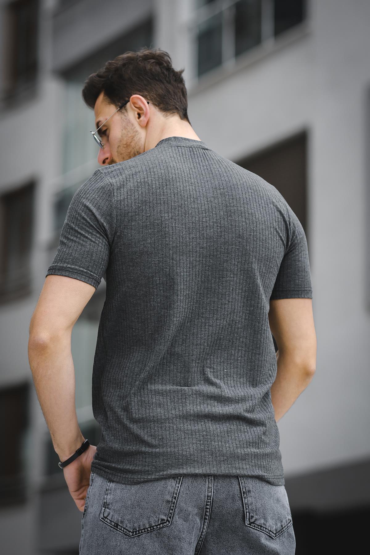 Ernest Slim Fit Likralı Body Yarım Balıkçı Boğazlı Erkek Tshirt