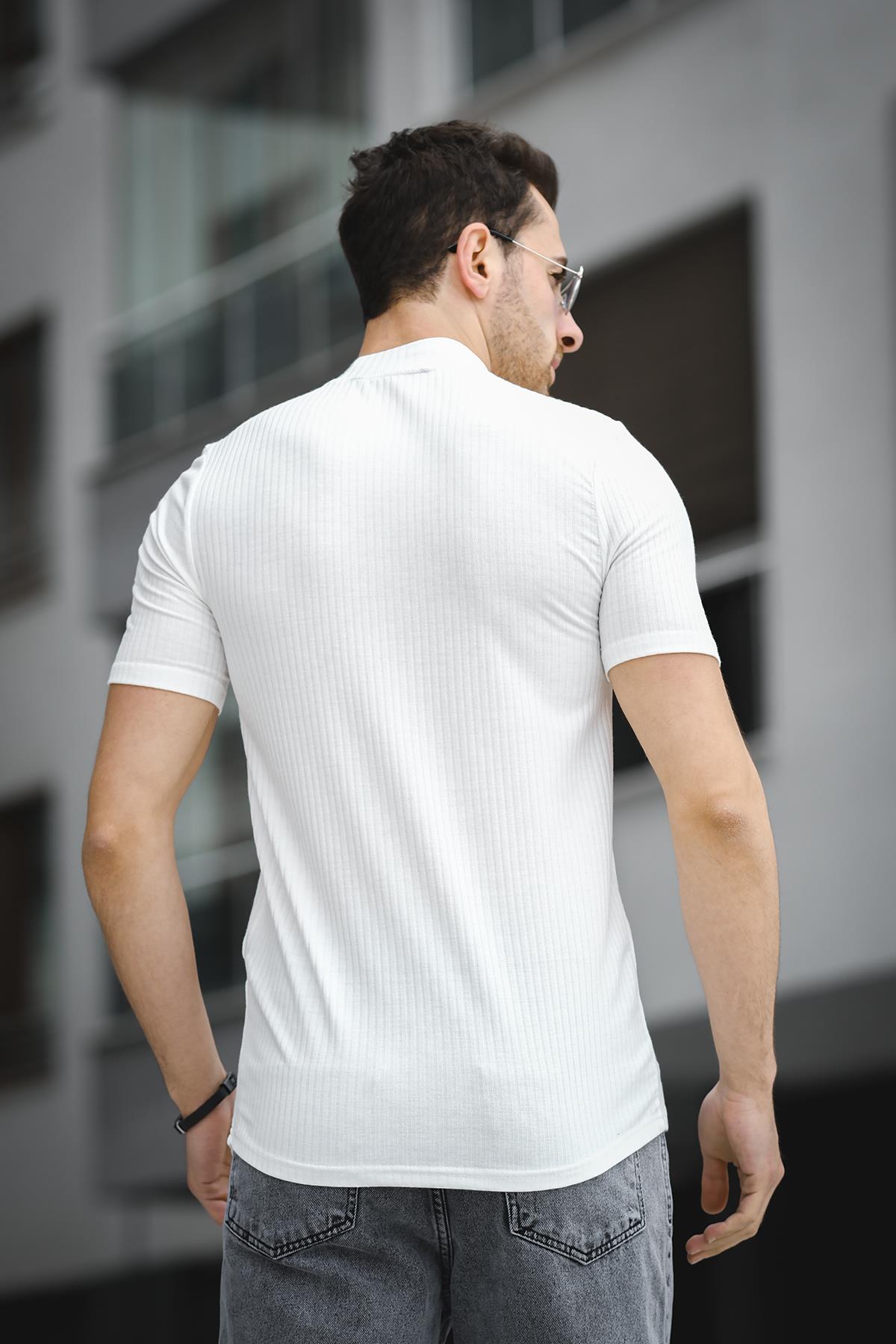 Ernest Slim Fit Likralı Body Yarım Balıkçı Boğazlı Erkek Tshirt