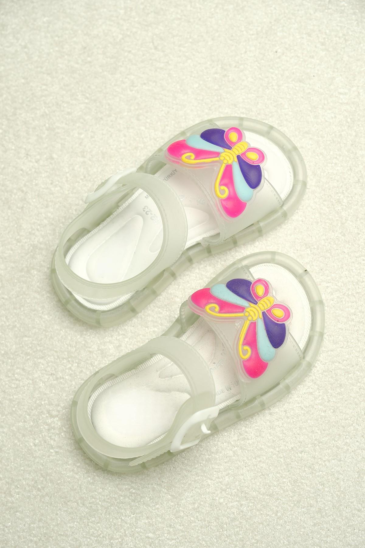 Eva Işıklı Kaydırmaz Tabanlı Figürlü Unisex Çocuk Sandalet Terlik