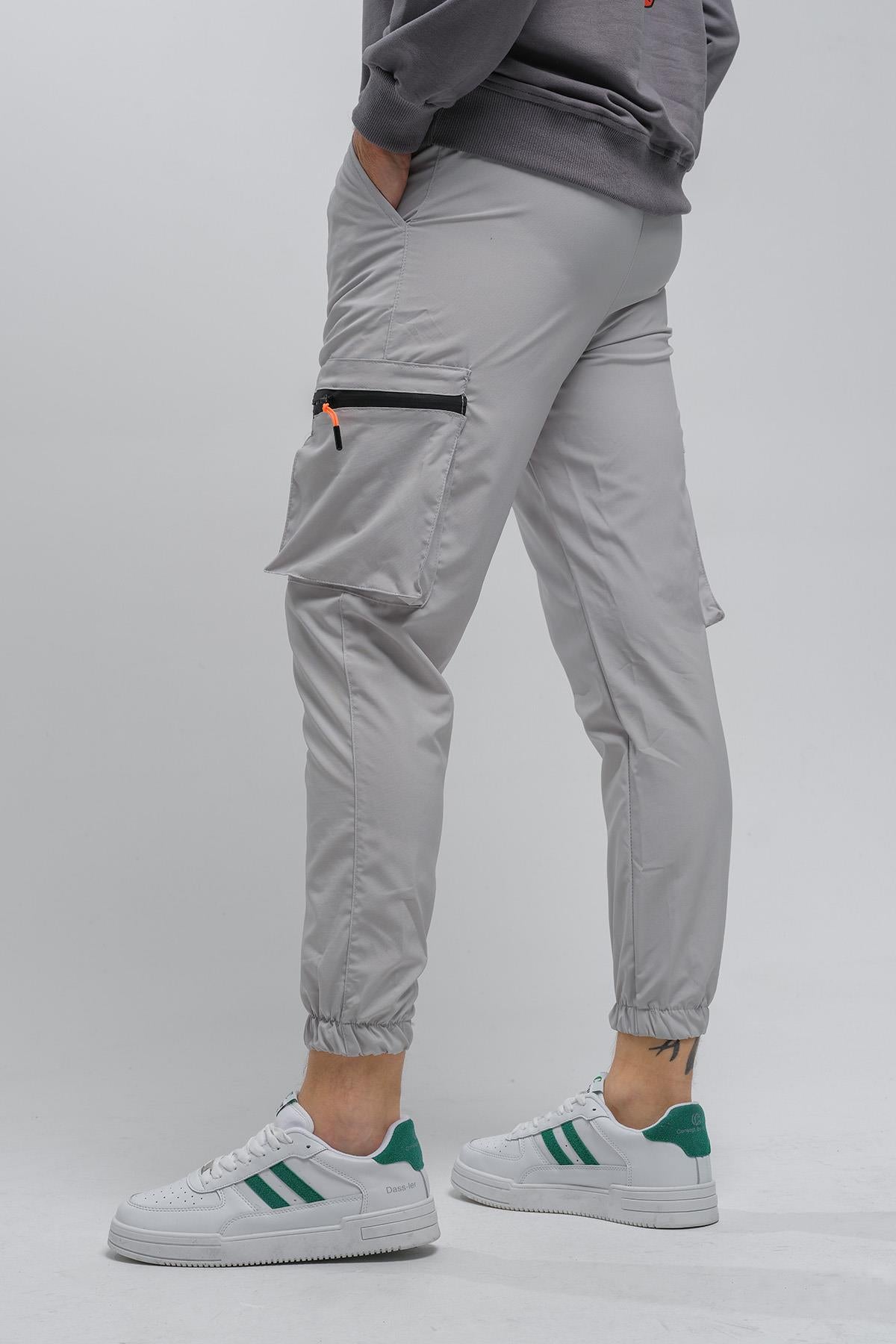Baltassare Slim Fit Fermuar Detaylı Paraşüt Kargo Cepli Erkek Eşofman Alt