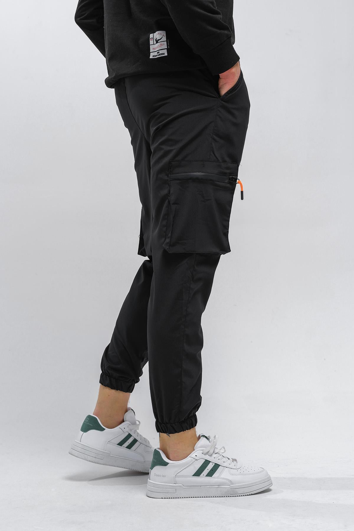 Baltassare Slim Fit Fermuar Detaylı Paraşüt Kargo Cepli Erkek Eşofman Alt