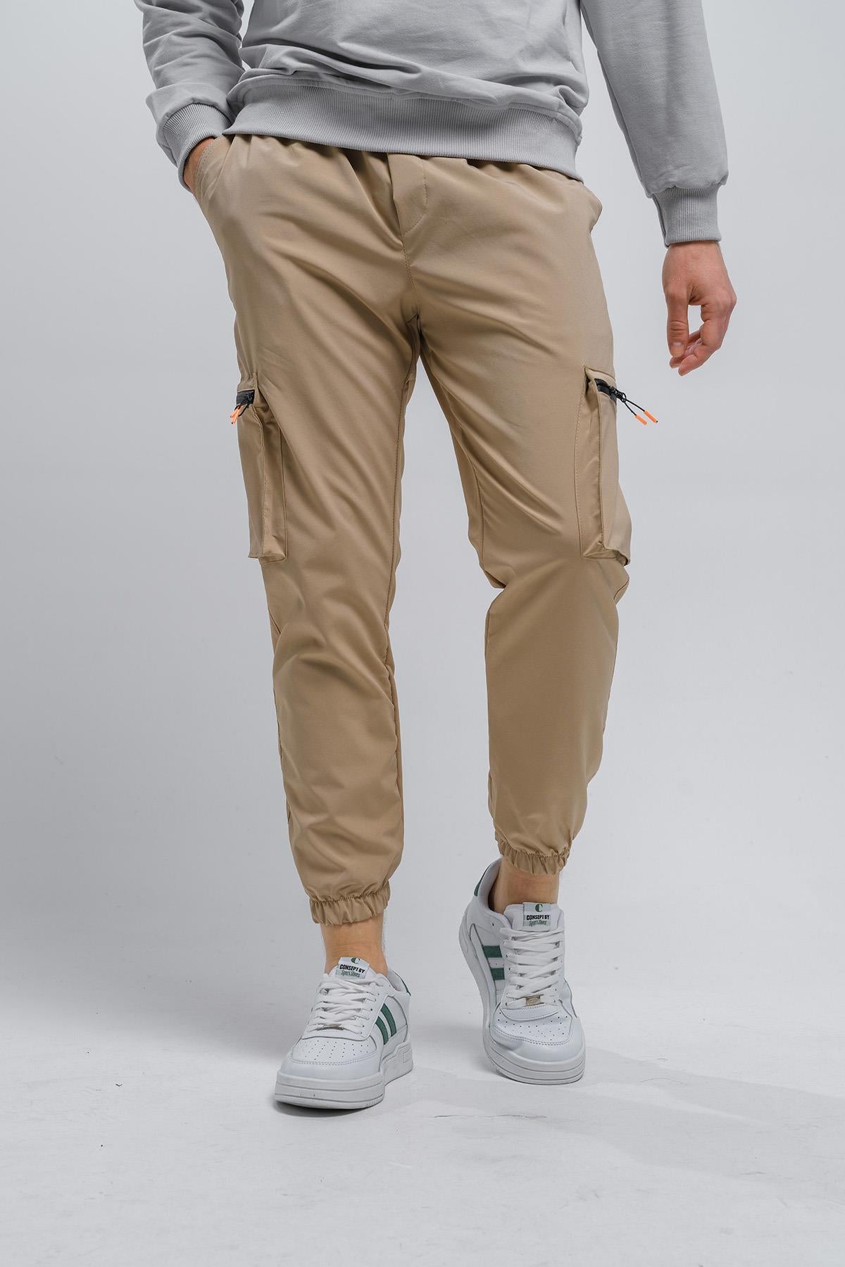 Baltassare Slim Fit Fermuar Detaylı Paraşüt Kargo Cepli Erkek Eşofman Alt