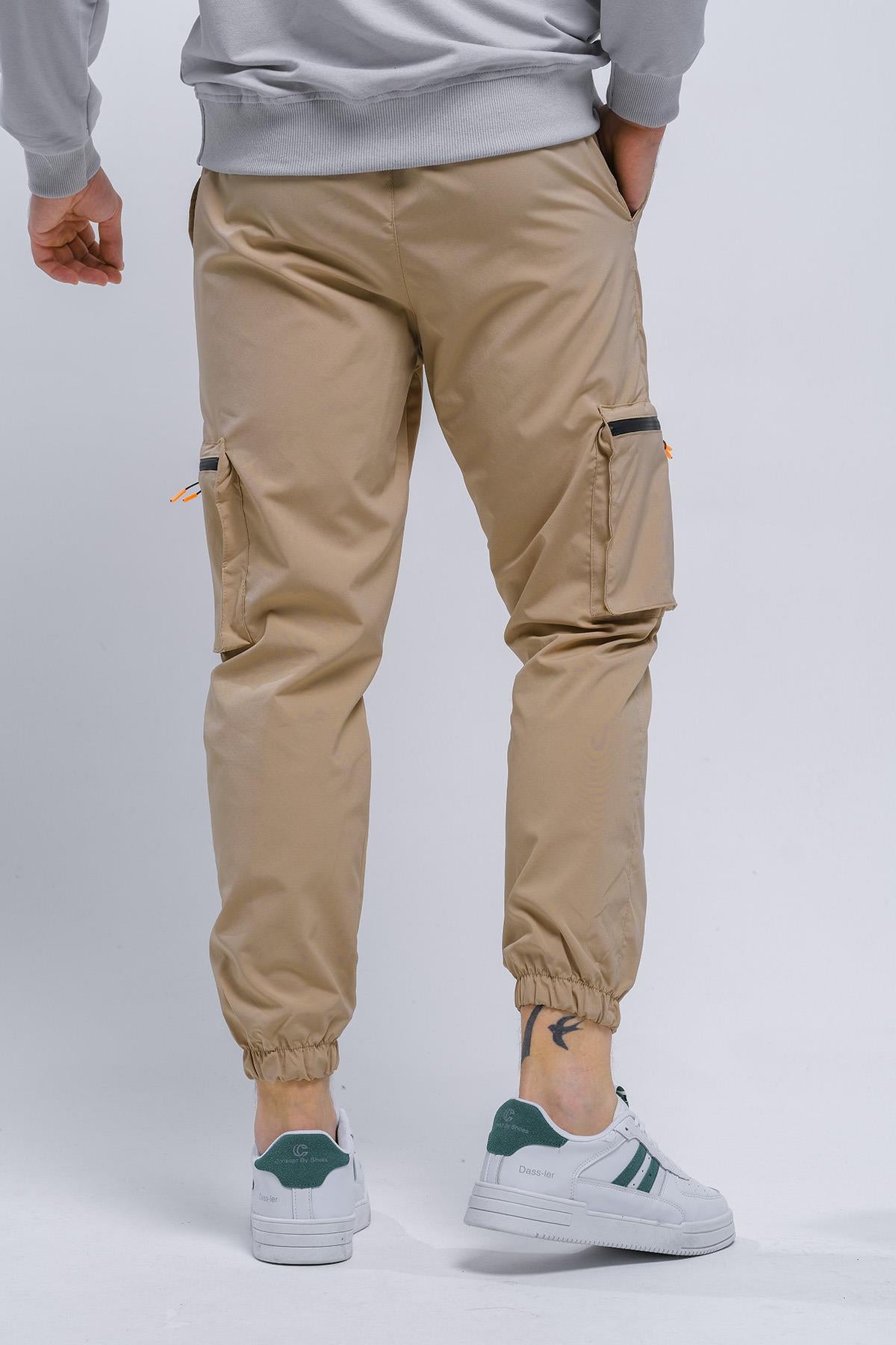 Baltassare Slim Fit Fermuar Detaylı Paraşüt Kargo Cepli Erkek Eşofman Alt