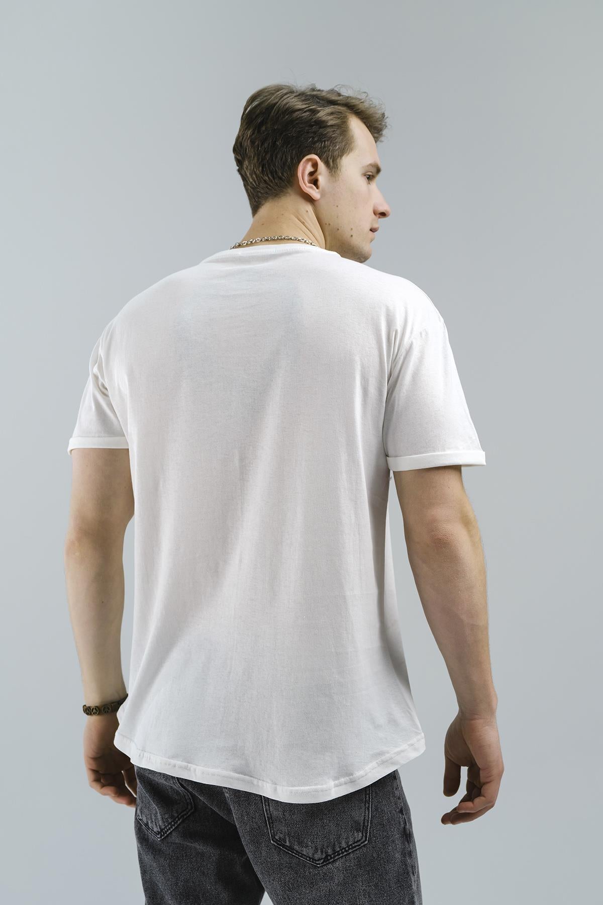 Freedom Uzun Eteği Oval Pamuklu Slim Fit Unisex Tshirt