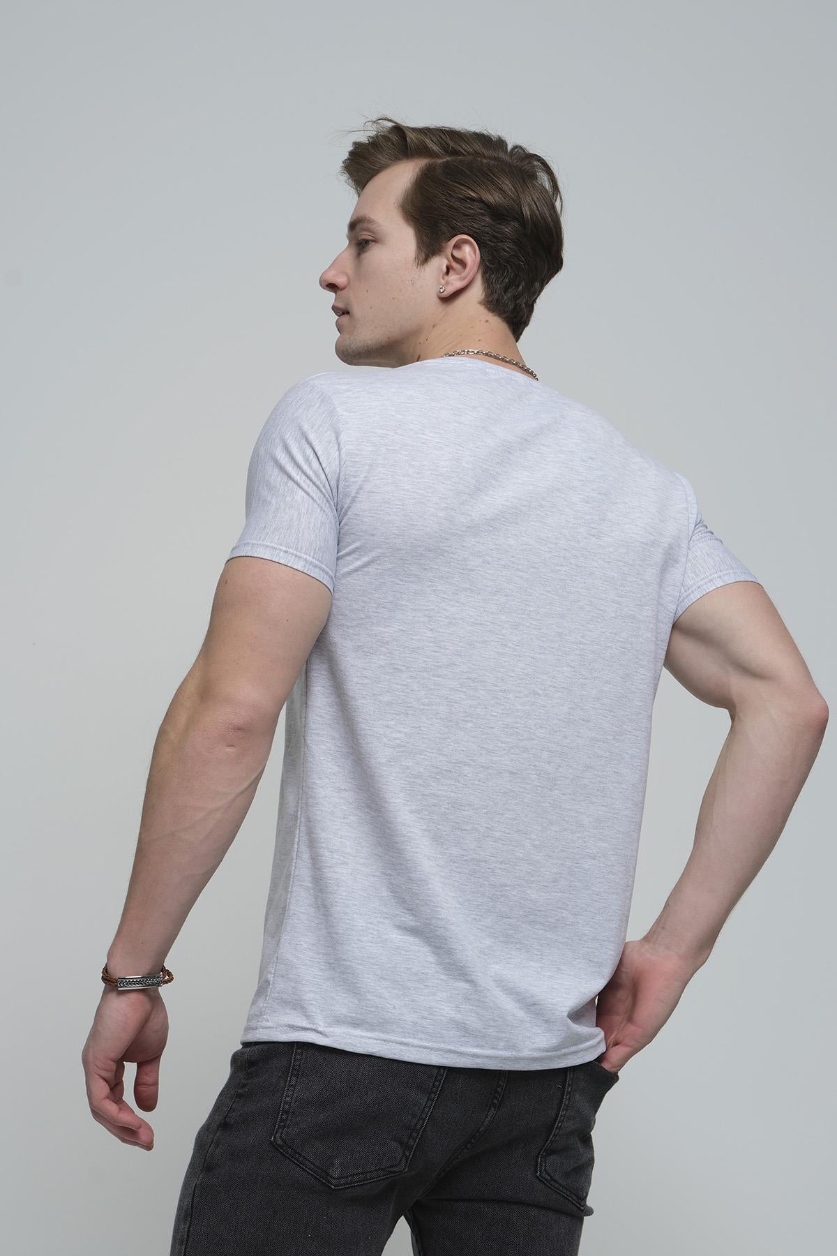 FTX Slim Fit Likralı Bisiklet Yaka Erkek Basic Tshirt