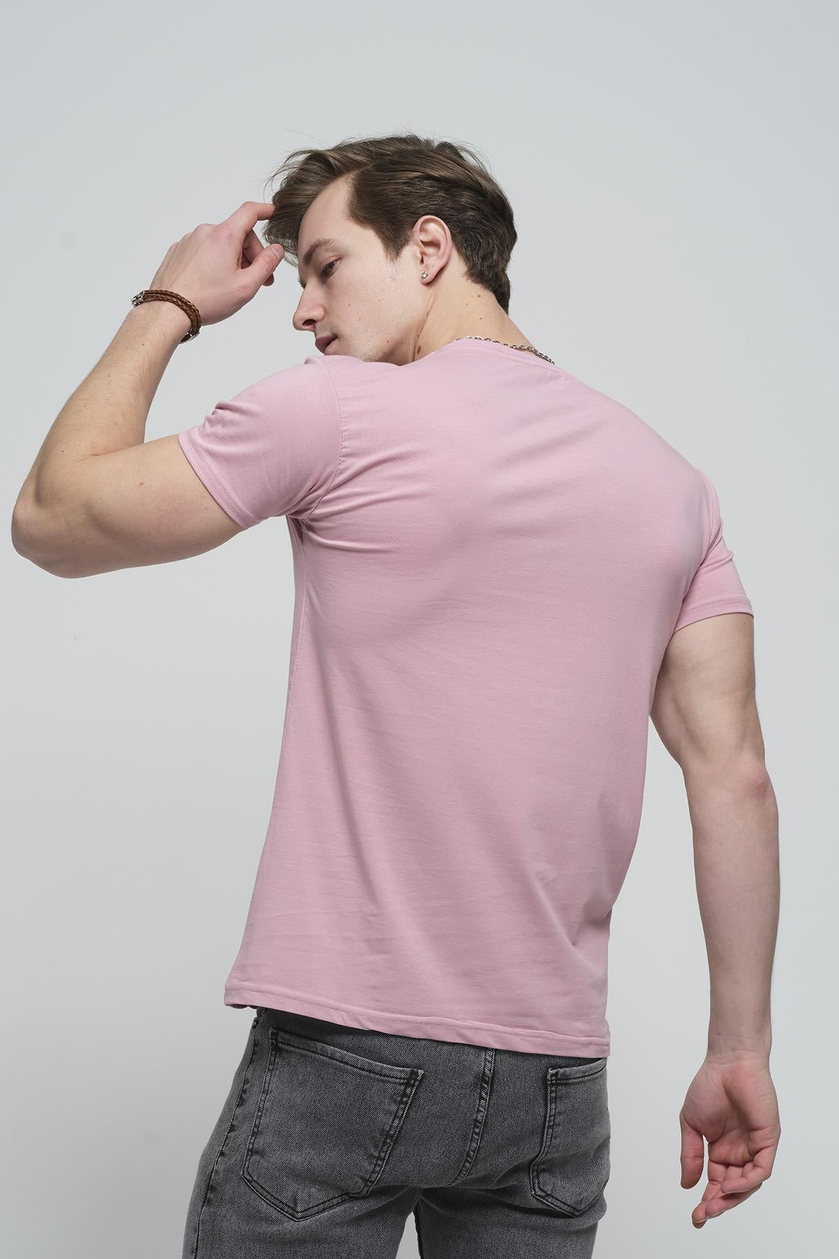 FTX Slim Fit Likralı Bisiklet Yaka Erkek Basic Tshirt