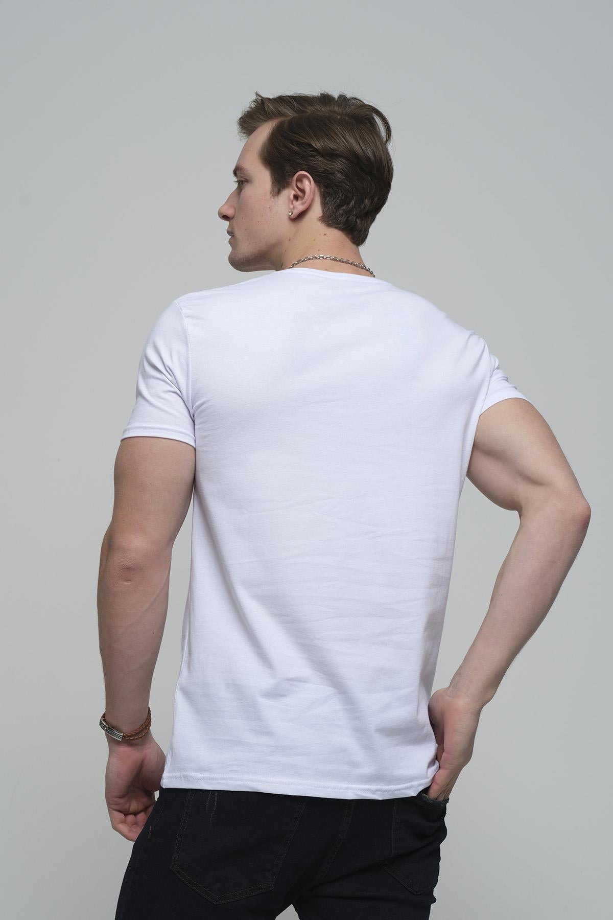 FTX Slim Fit Likralı Bisiklet Yaka Erkek Basic Tshirt