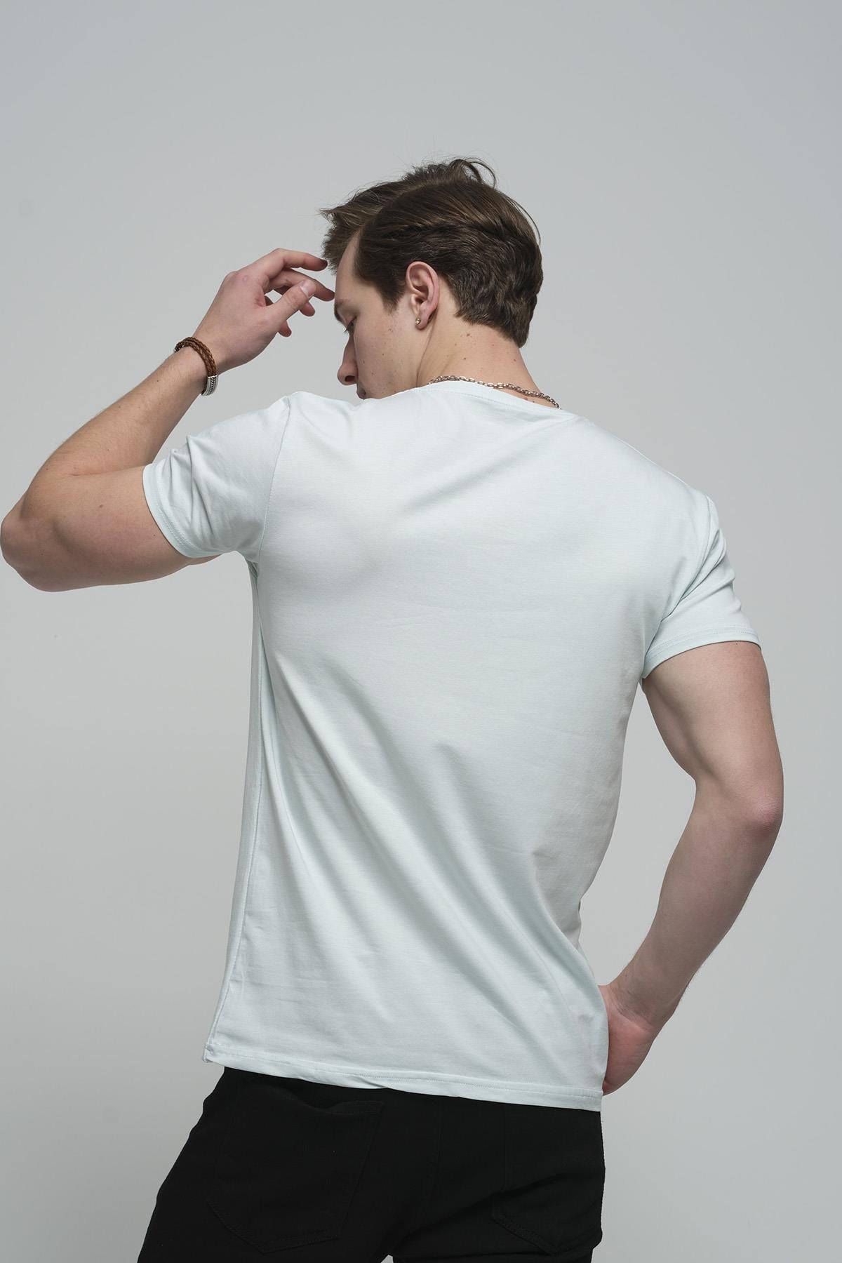 FTX Slim Fit Likralı Bisiklet Yaka Erkek Basic Tshirt