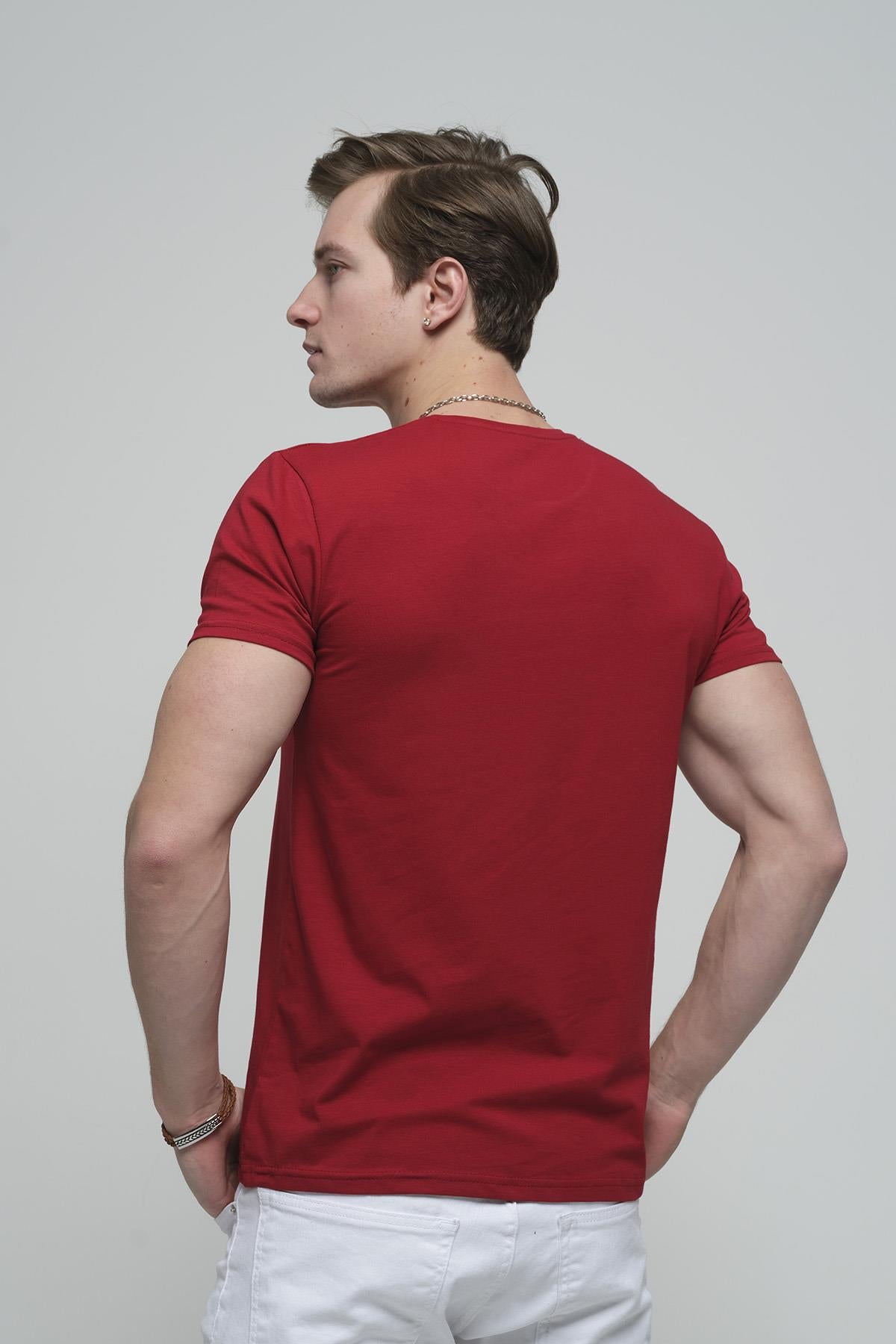 FTX Slim Fit Likralı Bisiklet Yaka Erkek Basic Tshirt