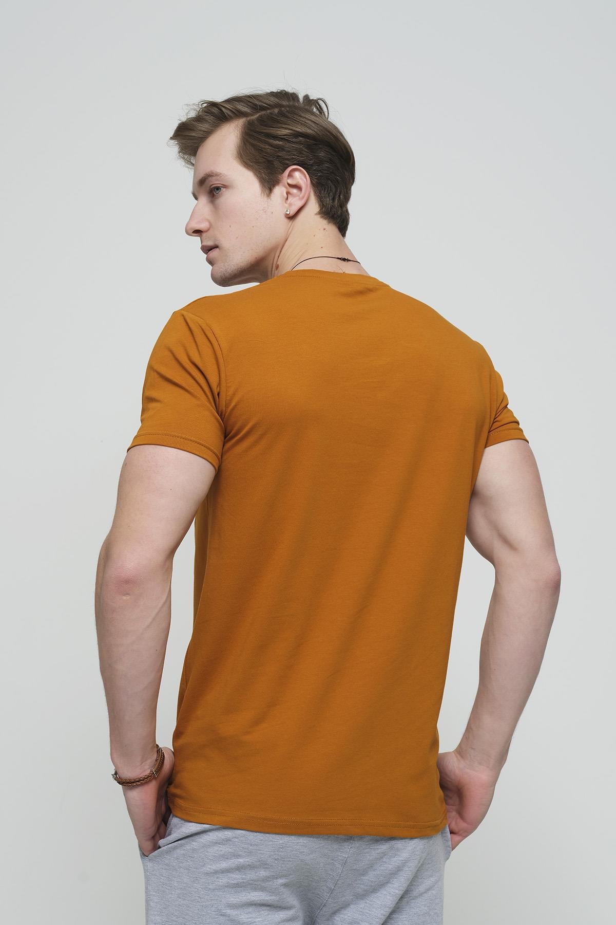 FTX Slim Fit Likralı Bisiklet Yaka Erkek Basic Tshirt