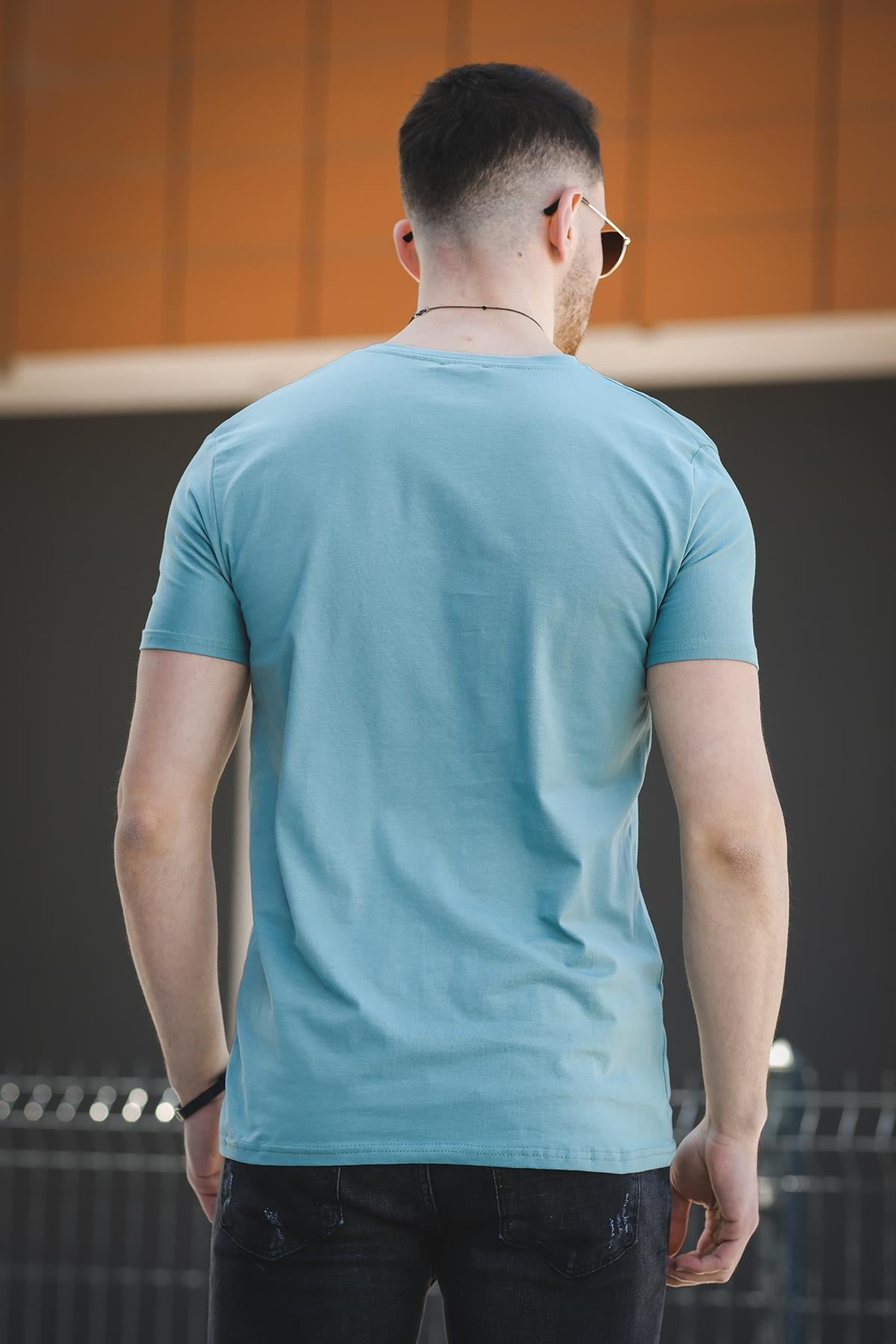 FTX Slim Fit Likralı Bisiklet Yaka Erkek Basic Tshirt