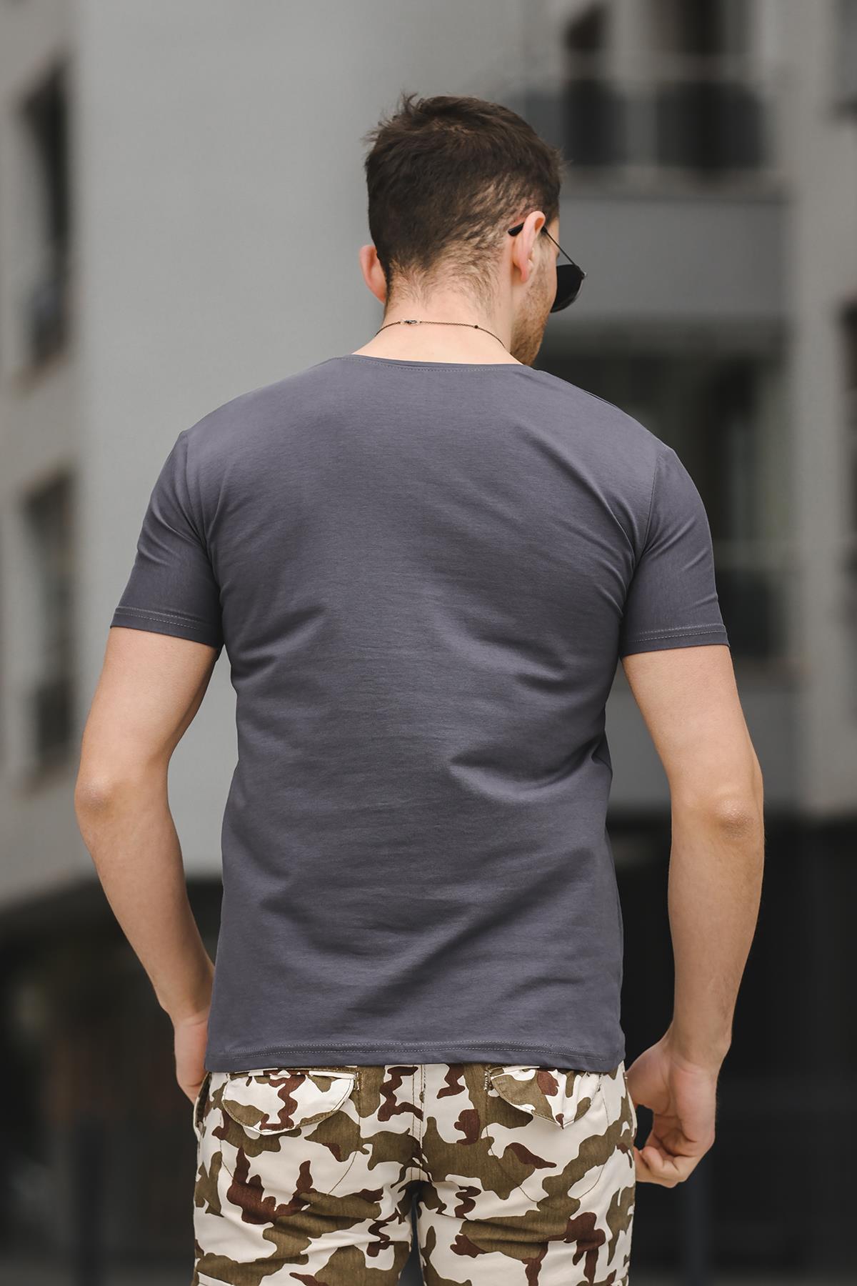 FTX Slim Fit Likralı Bisiklet Yaka Erkek Basic Tshirt