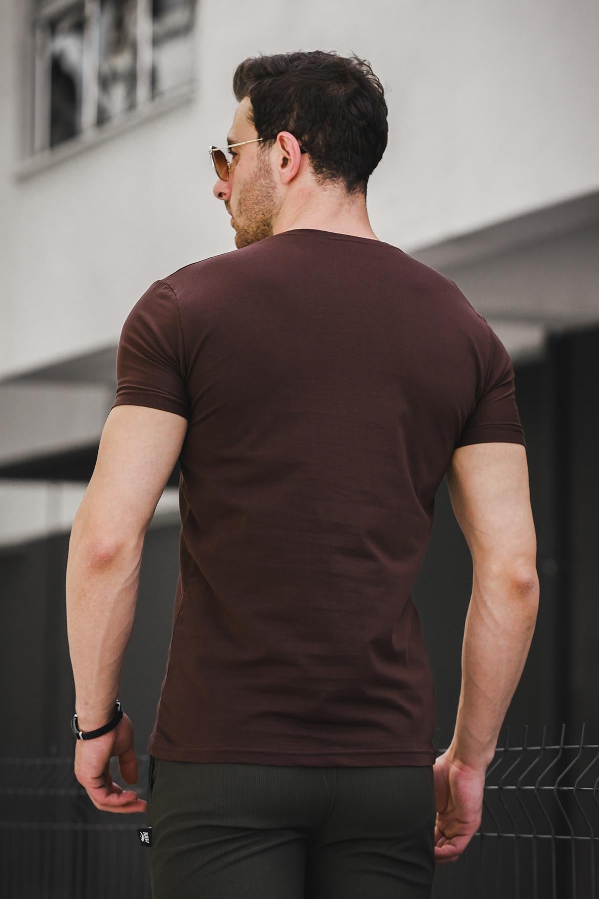 FTX Slim Fit Likralı Bisiklet Yaka Erkek Basic Tshirt