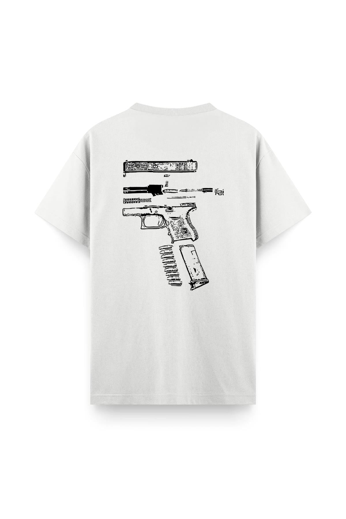 Glock Sırt Baskılı Bisiklet Yaka Erkek Tshirt