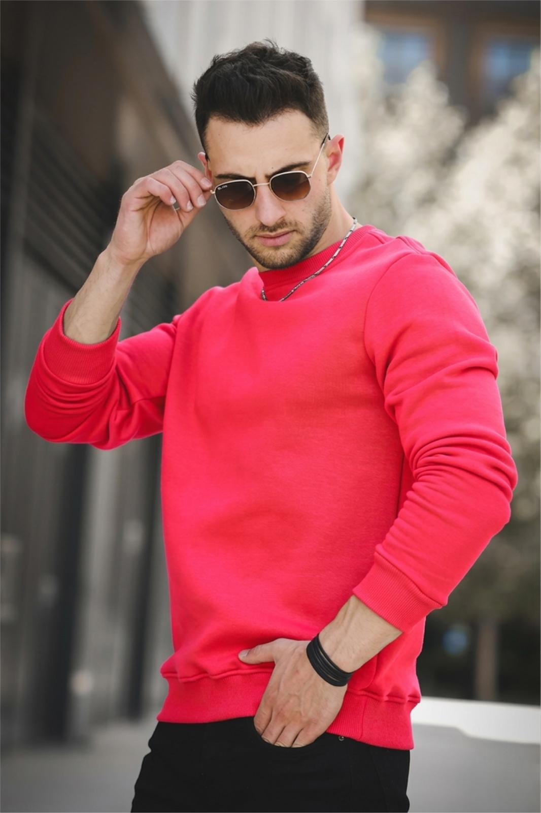 Gomez Dar Kesim Üç İplik Şardonlu İçi Pamuklu Bisiklet Yaka Sweatshirt