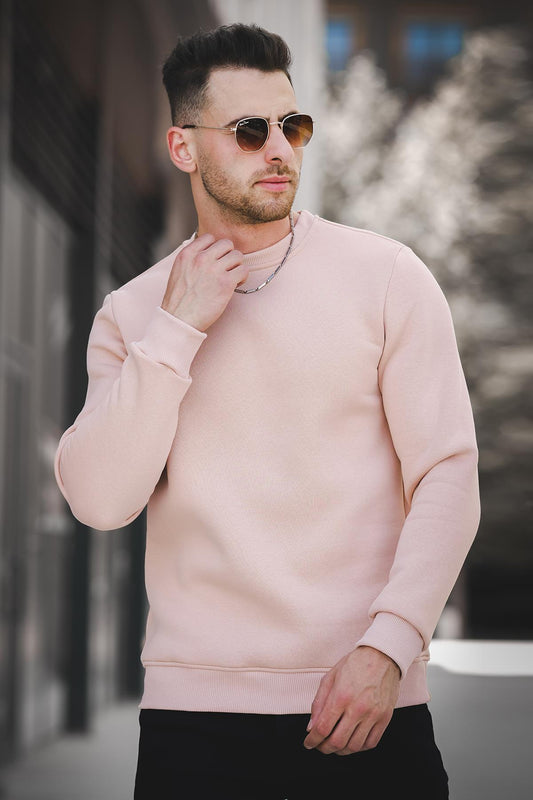 Gomez Dar Kesim Üç İplik Şardonlu İçi Pamuklu Bisiklet Yaka Sweatshirt