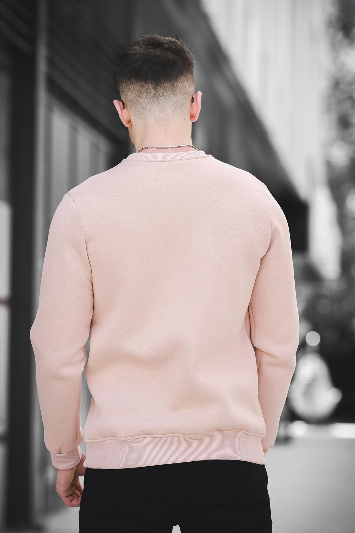 Gomez Dar Kesim Üç İplik Şardonlu İçi Pamuklu Bisiklet Yaka Sweatshirt