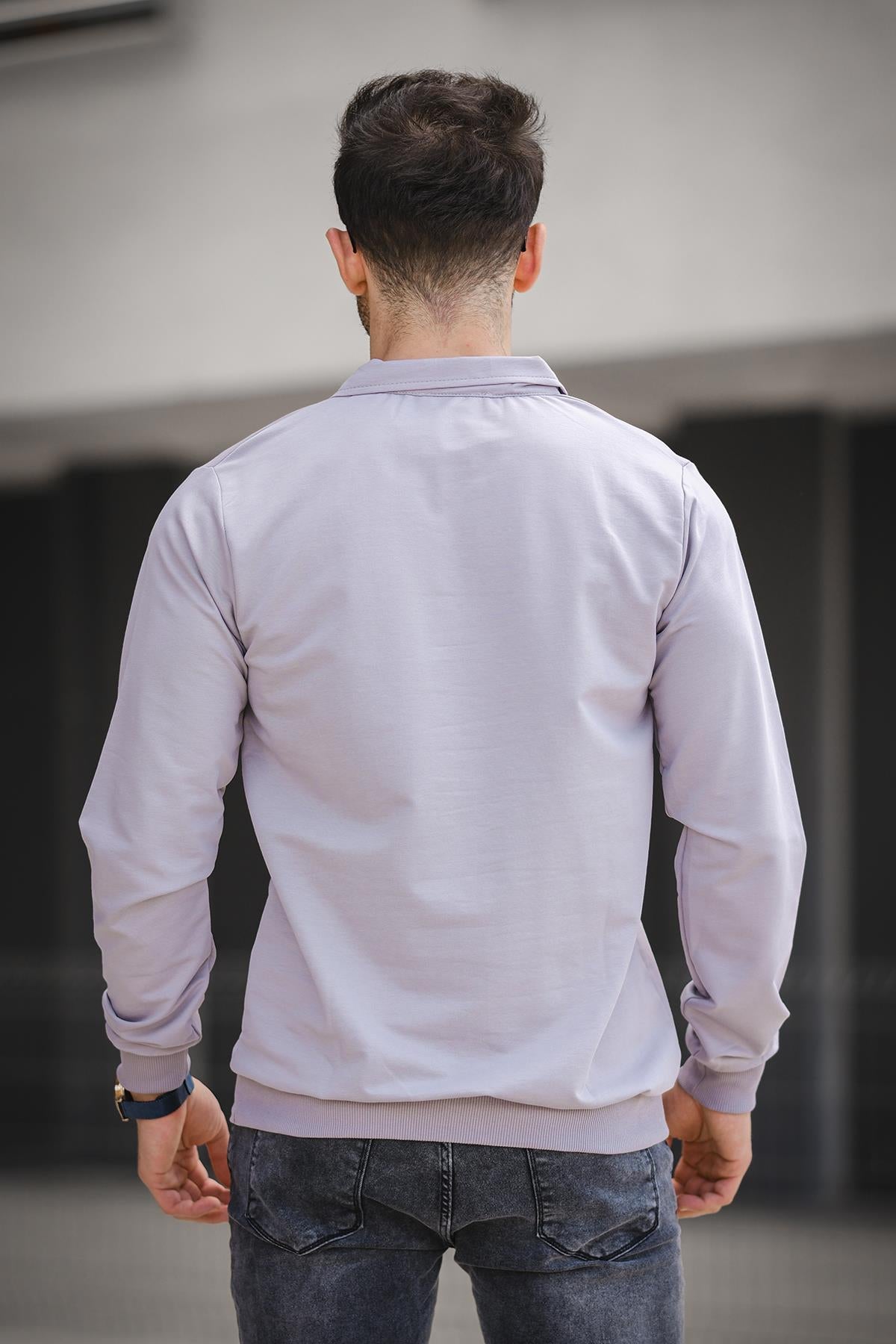 Hoek Slim Fit Patlı Yakalı Erkek Sweatshirt
