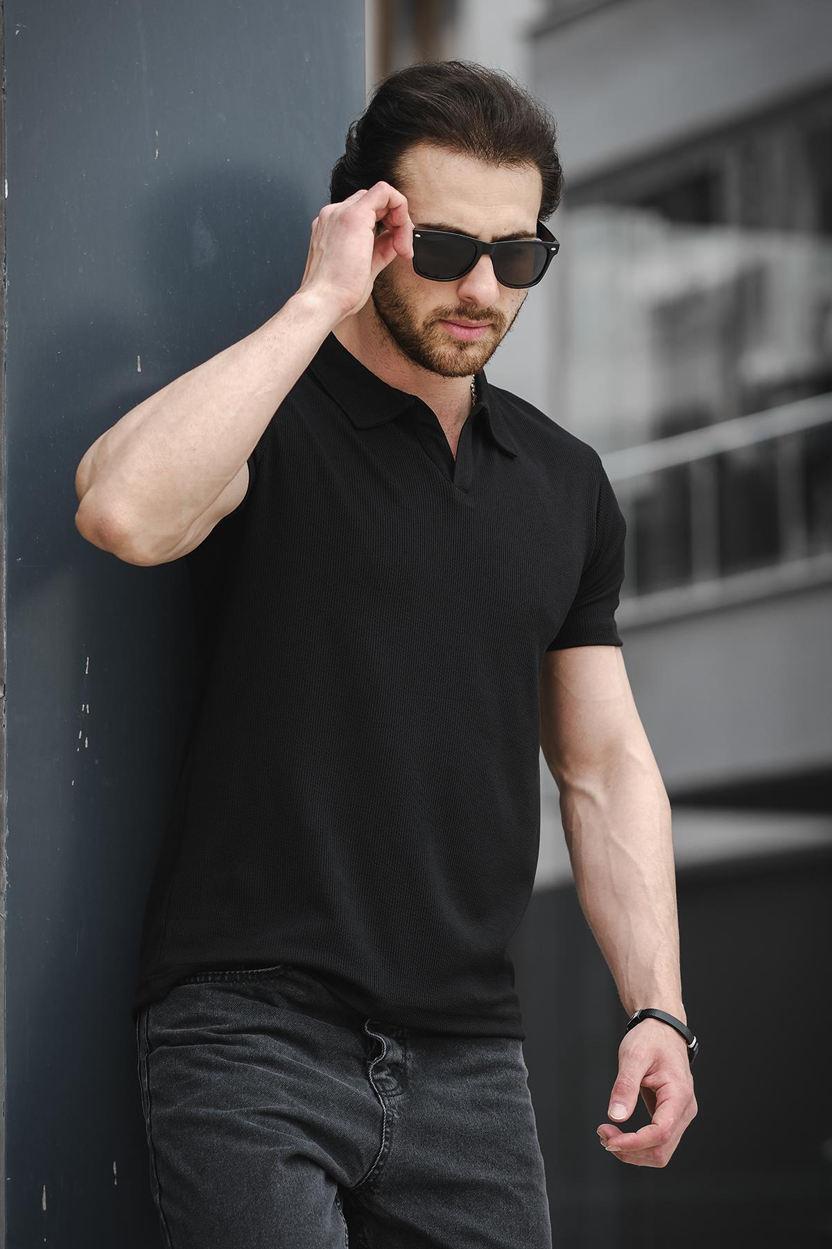 Ht Peha Slim Fit Otoban Kumaş Apaç Yaka Erkek Tshirt