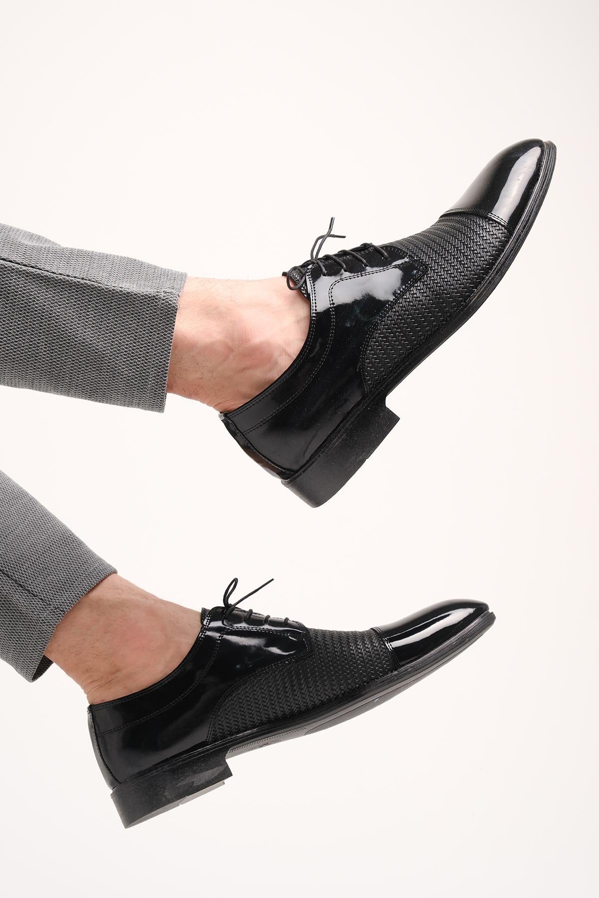 Hty 801 Hasır Detaylı Bağcıklı Erkek Klasik Ayakkabı