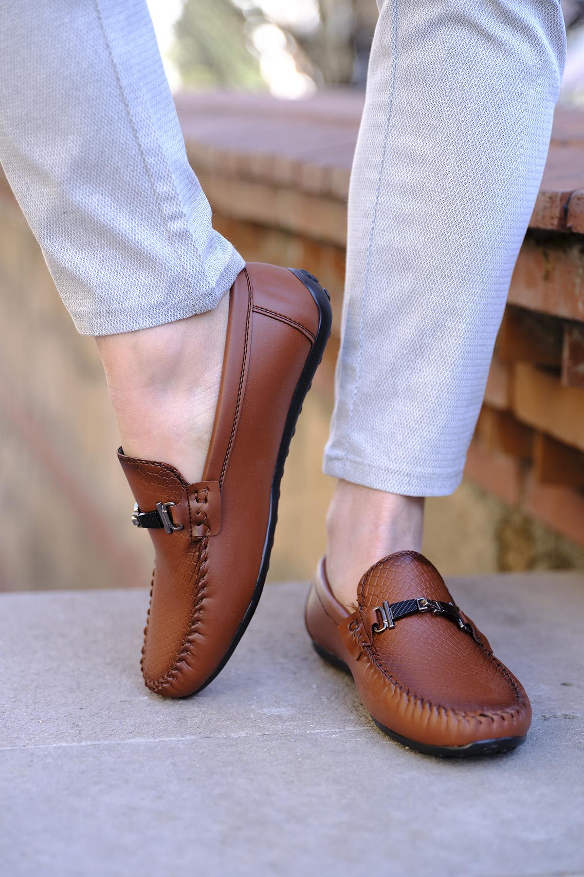 Hty Kanca Tokalı Baskı Detaylı Erkek Loafer