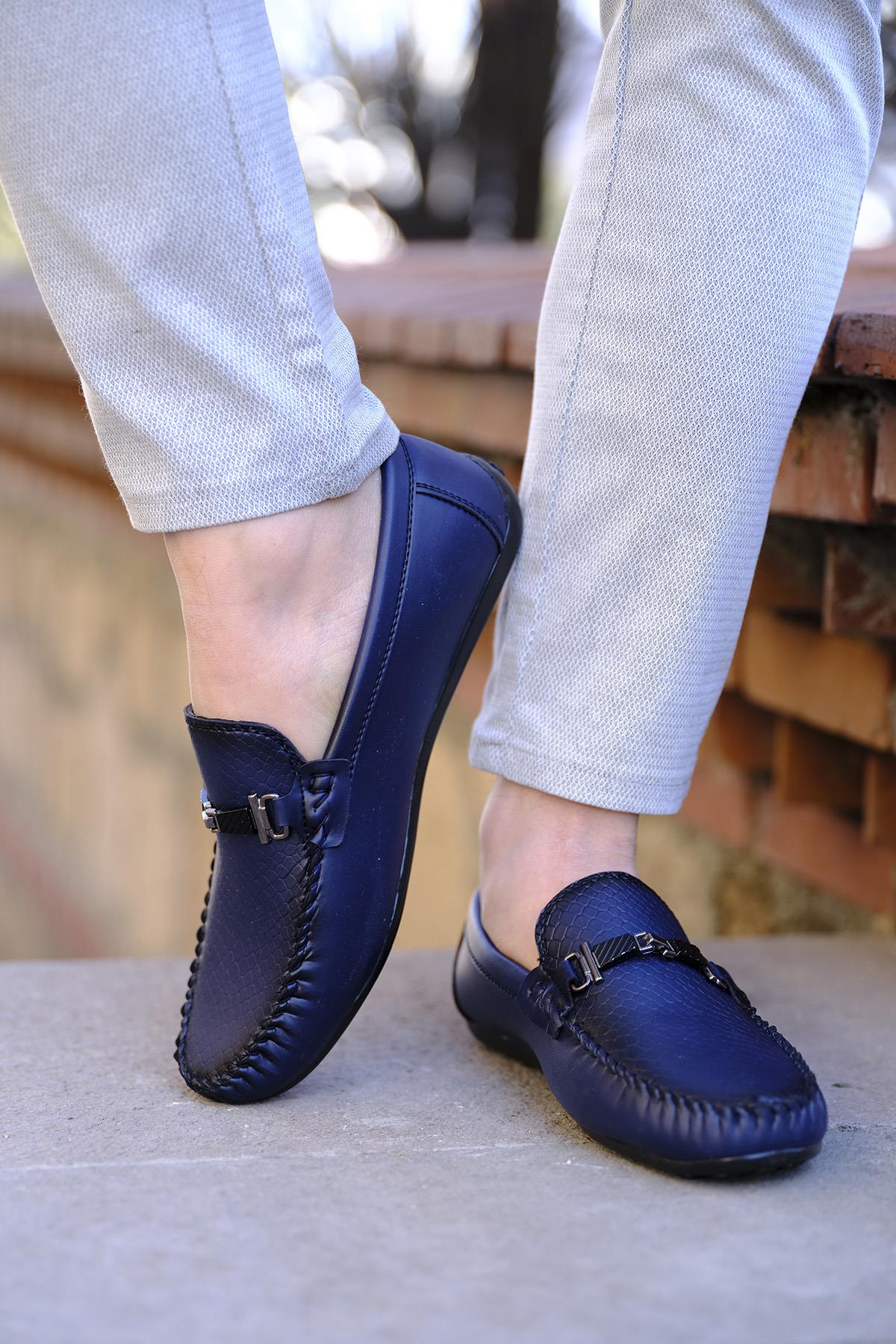 Hty Kanca Tokalı Baskı Detaylı Erkek Loafer