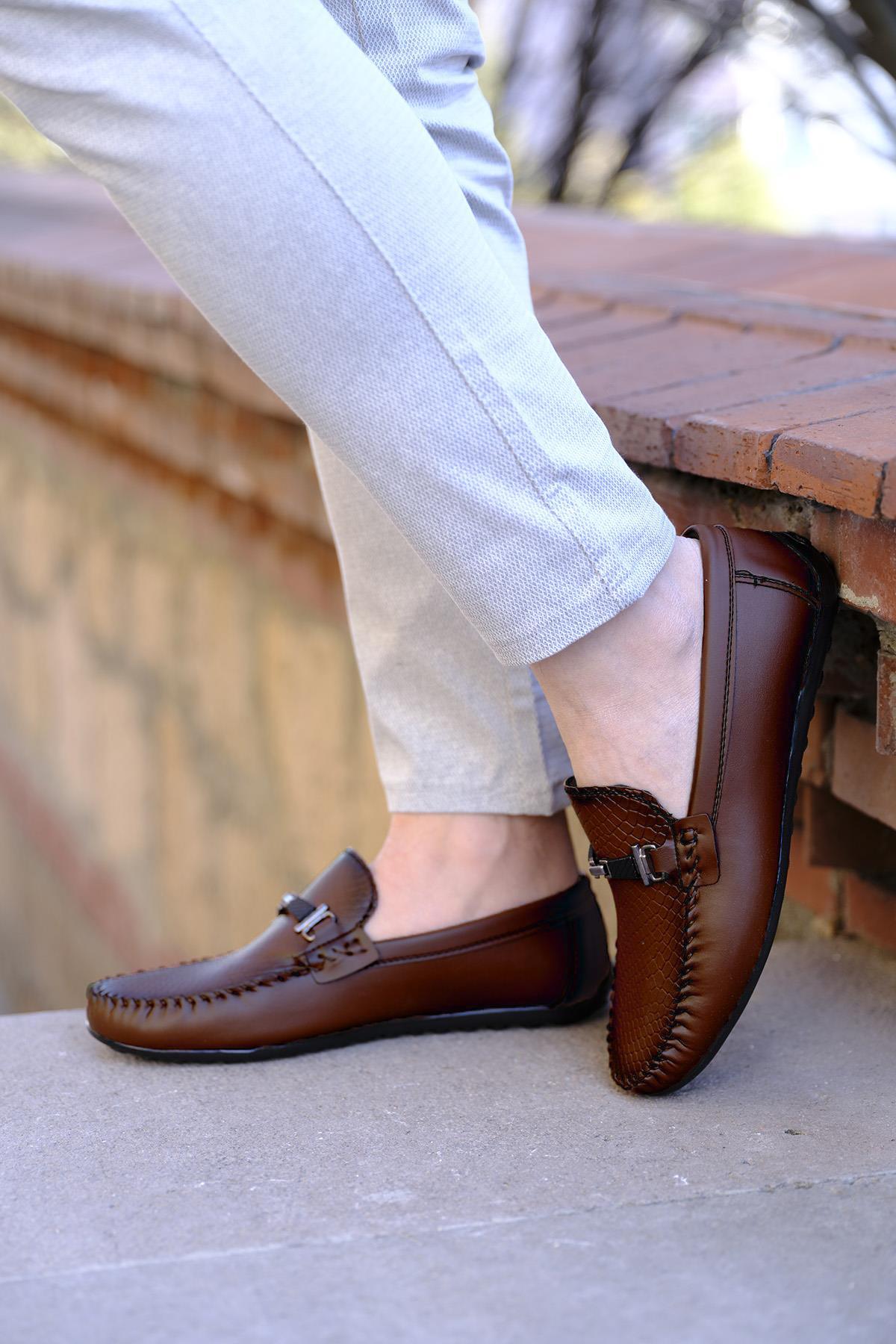 Hty Kanca Tokalı Baskı Detaylı Erkek Loafer