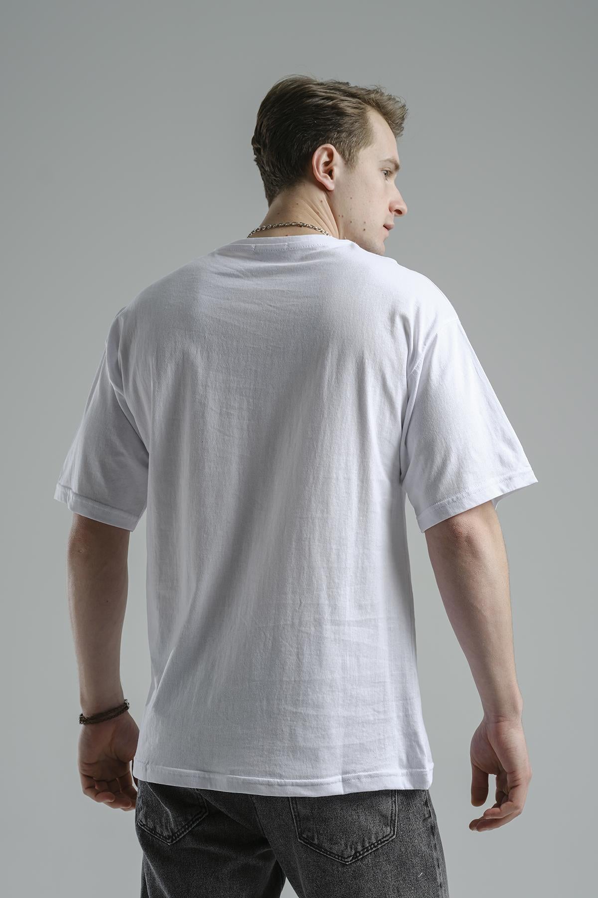 Joao Baskı Detaylı Unisex Bisiklet Yaka Oversize Tshirt