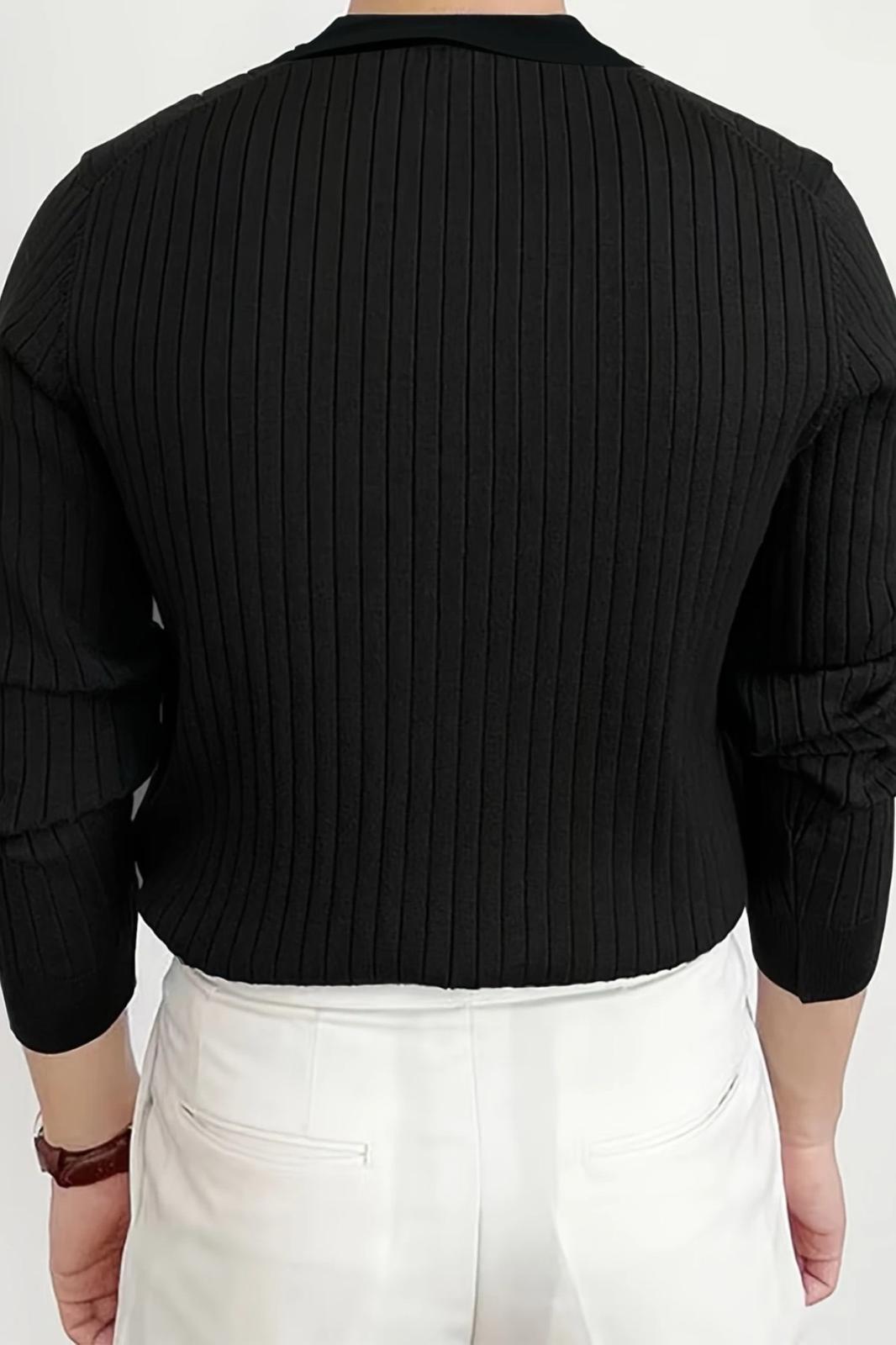 Josse Slim Fit Old Money Düğmeli Polo Yaka Triko Kazak