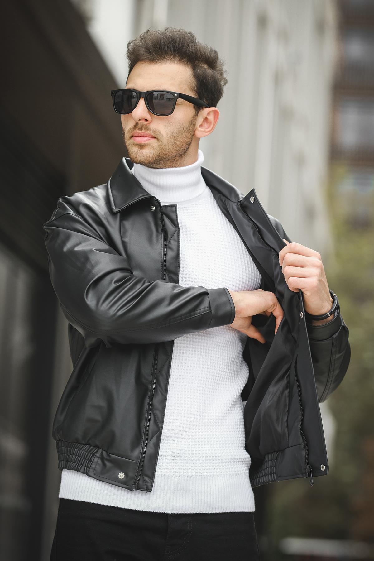 Jovanni Basic Oversize Erkek Deri Ceket