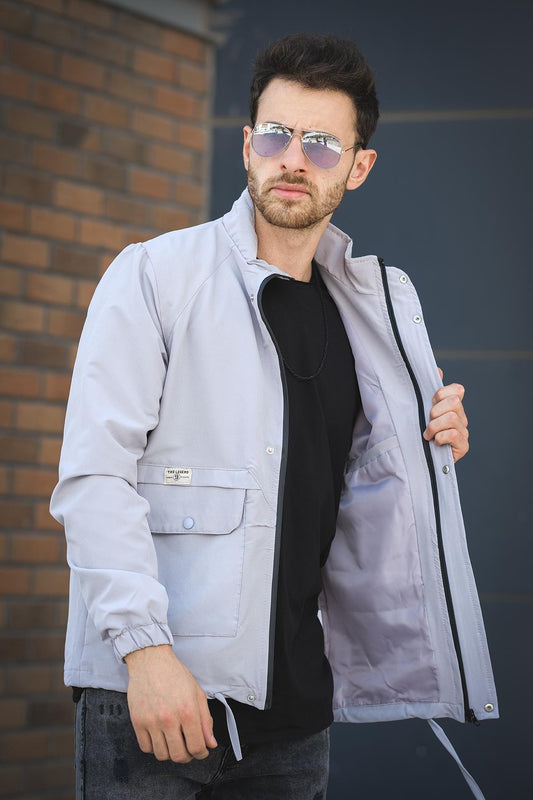 Juan Slim Fit Su İtici Bağcık Detaylı Kapüşonlu Erkek Mevsimlik Mont Yağmurluk