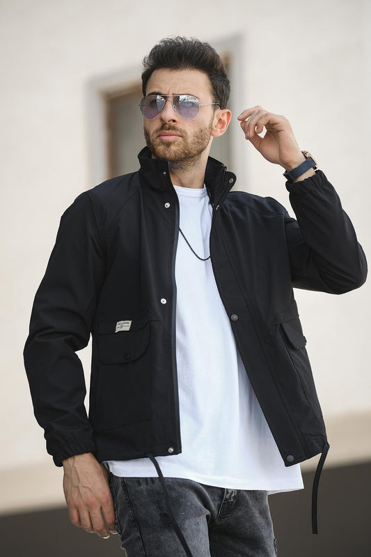 Juan Slim Fit Su İtici Bağcık Detaylı Kapüşonlu Erkek Mevsimlik Mont Yağmurluk