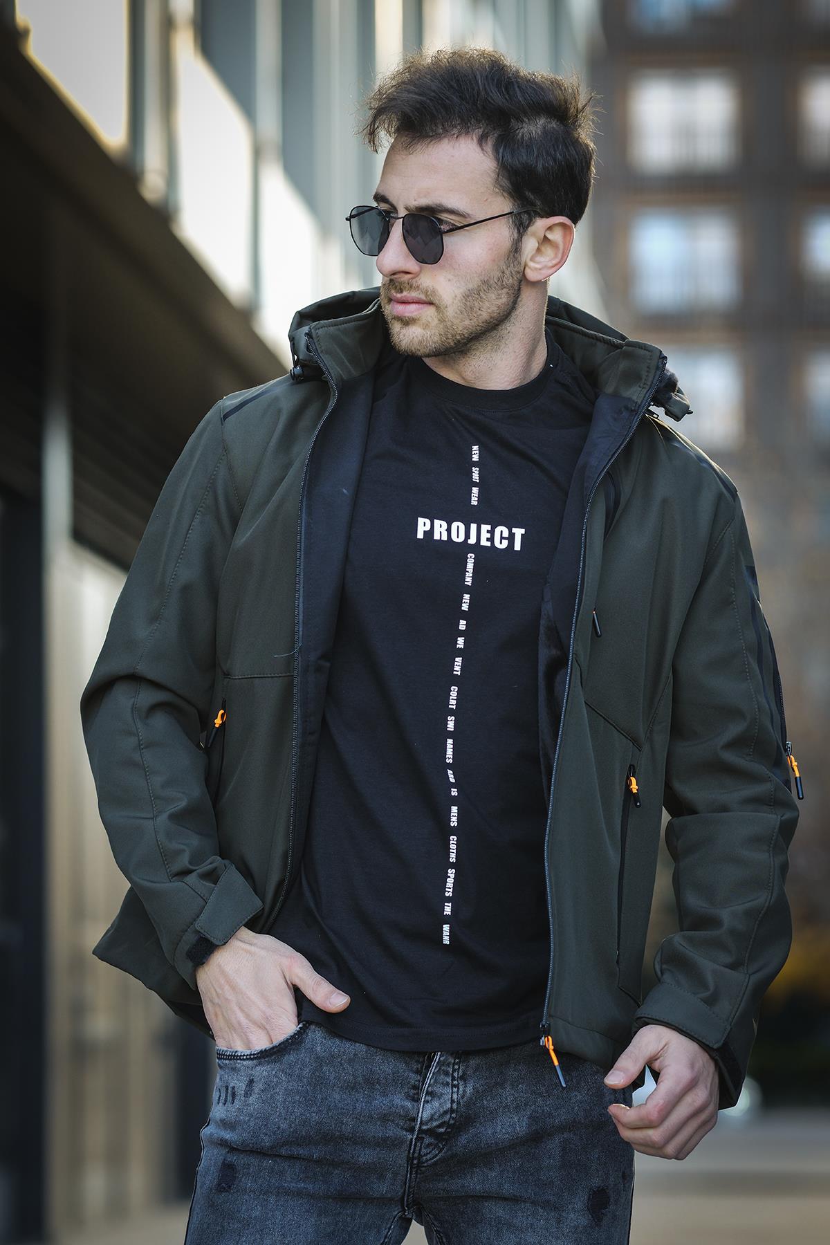 Juka Softshell Su Soğuk Rüzgar Geçirmez İçi Kürklü Dolgulu Softshell Erkek Dağcı Kampcı Kayakcı Montu