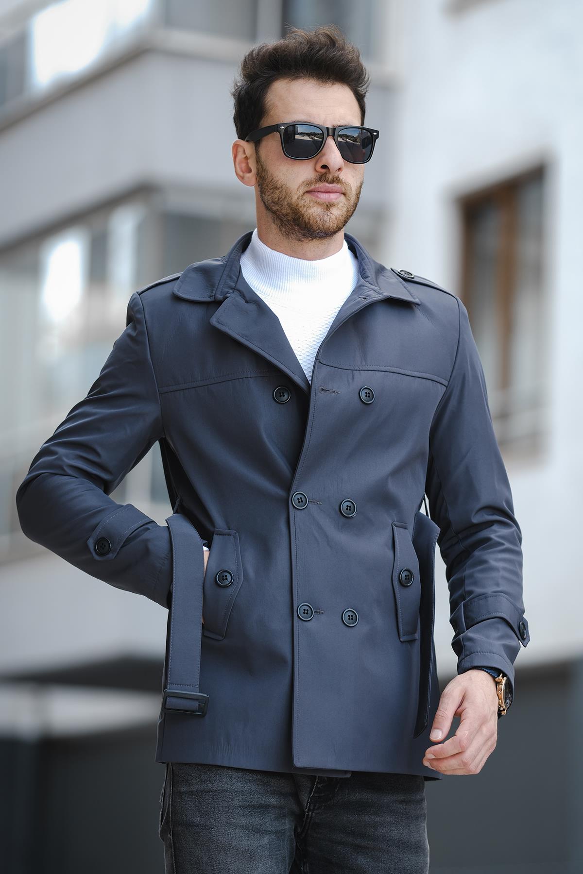 Lusaka Su İtici Slim Fit Kemer Detaylı Trençkot