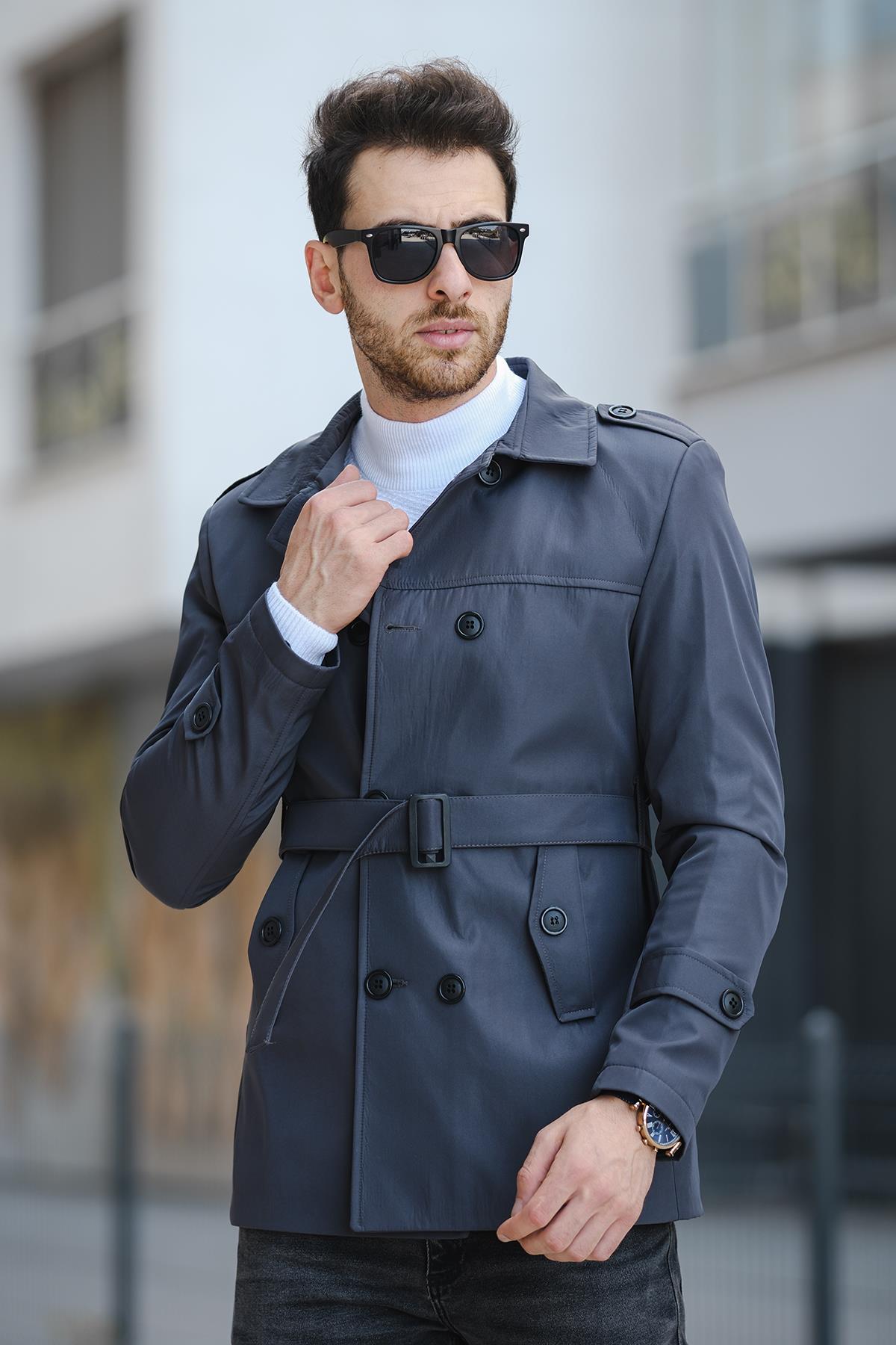 Lusaka Su İtici Slim Fit Kemer Detaylı Trençkot