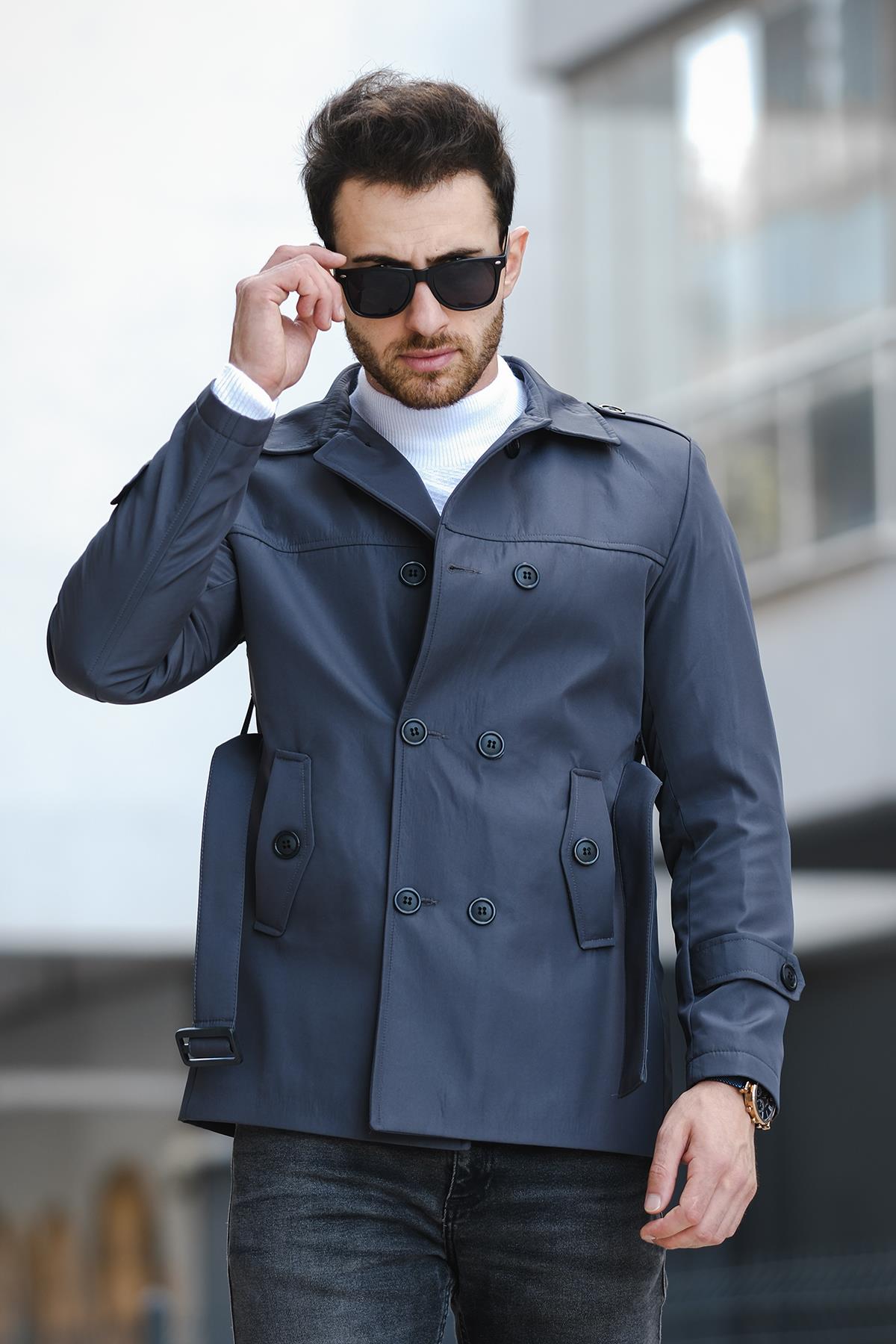 Lusaka Su İtici Slim Fit Kemer Detaylı Trençkot