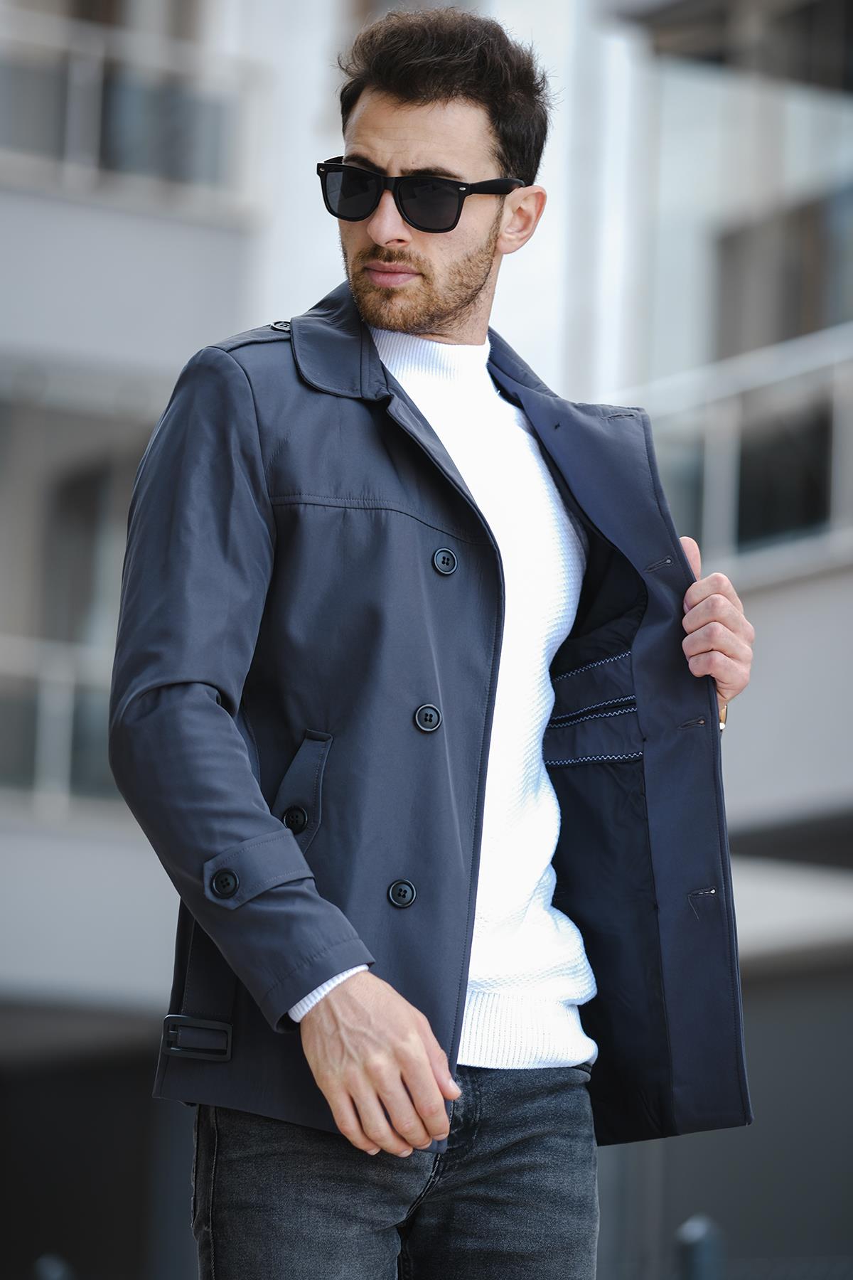 Lusaka Su İtici Slim Fit Kemer Detaylı Trençkot