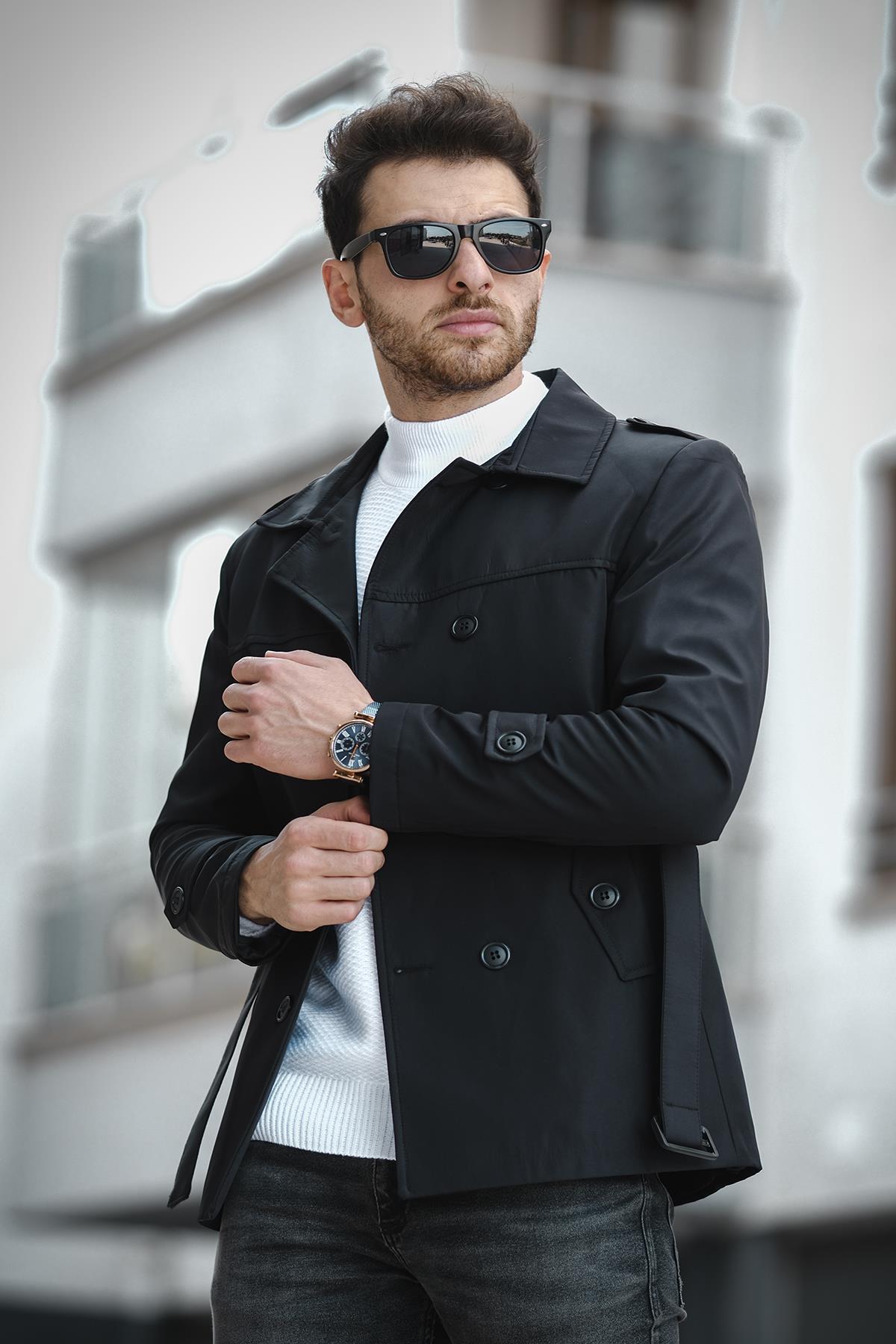 Lusaka Su İtici Slim Fit Kemer Detaylı Trençkot