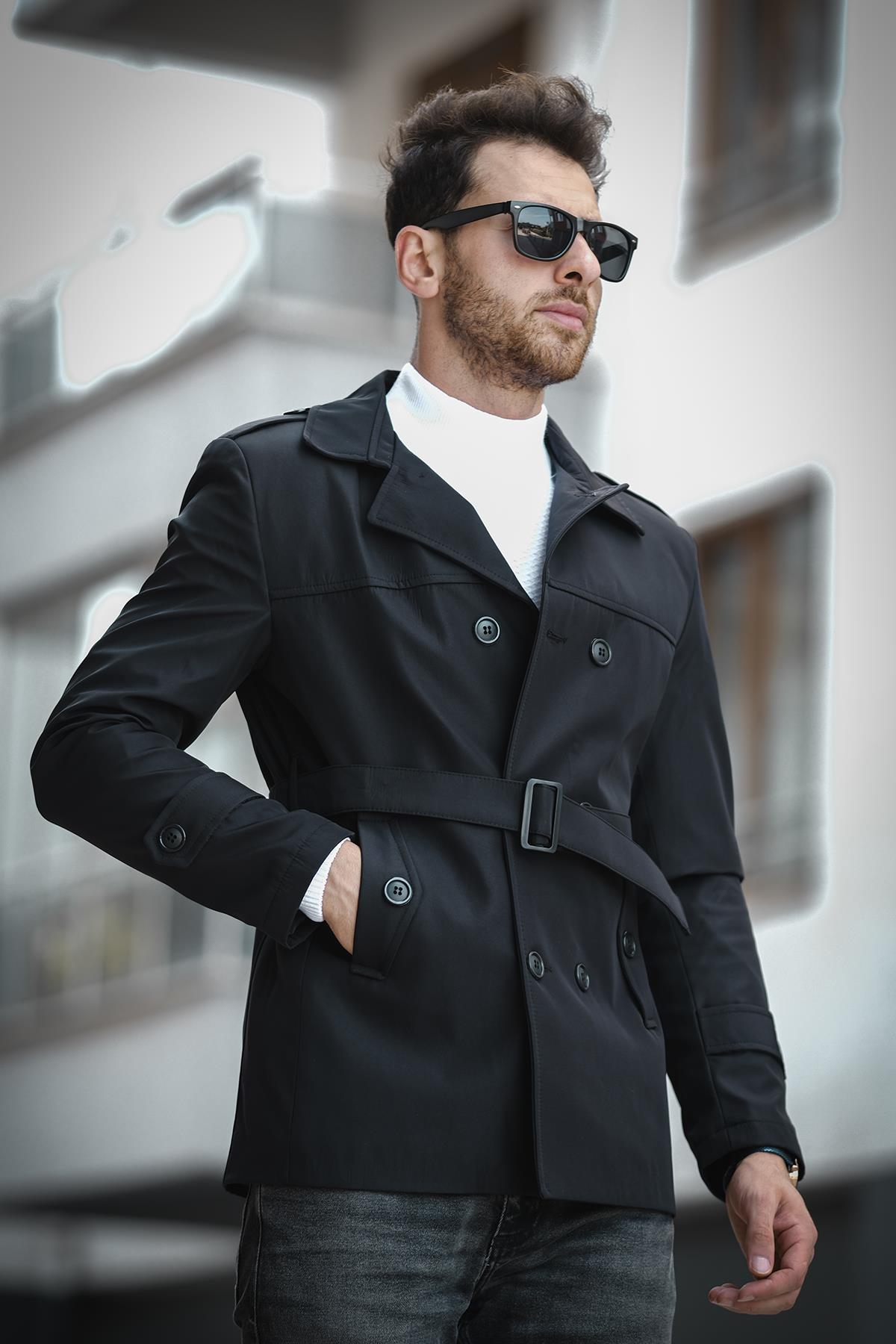 Lusaka Su İtici Slim Fit Kemer Detaylı Trençkot