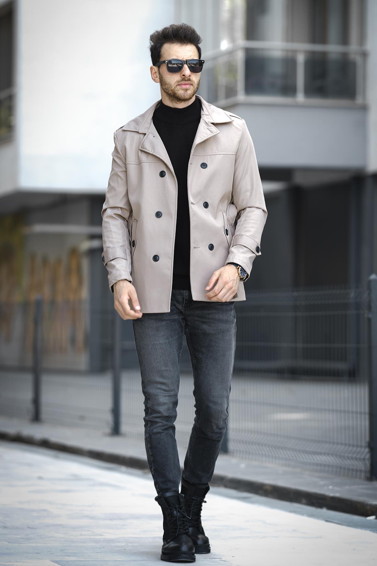 Lusaka Su İtici Slim Fit Kemer Detaylı Trençkot
