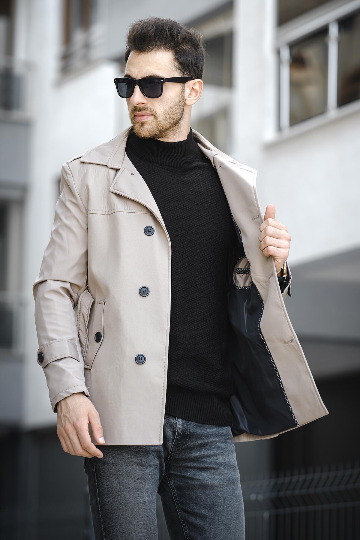 Lusaka Su İtici Slim Fit Kemer Detaylı Trençkot