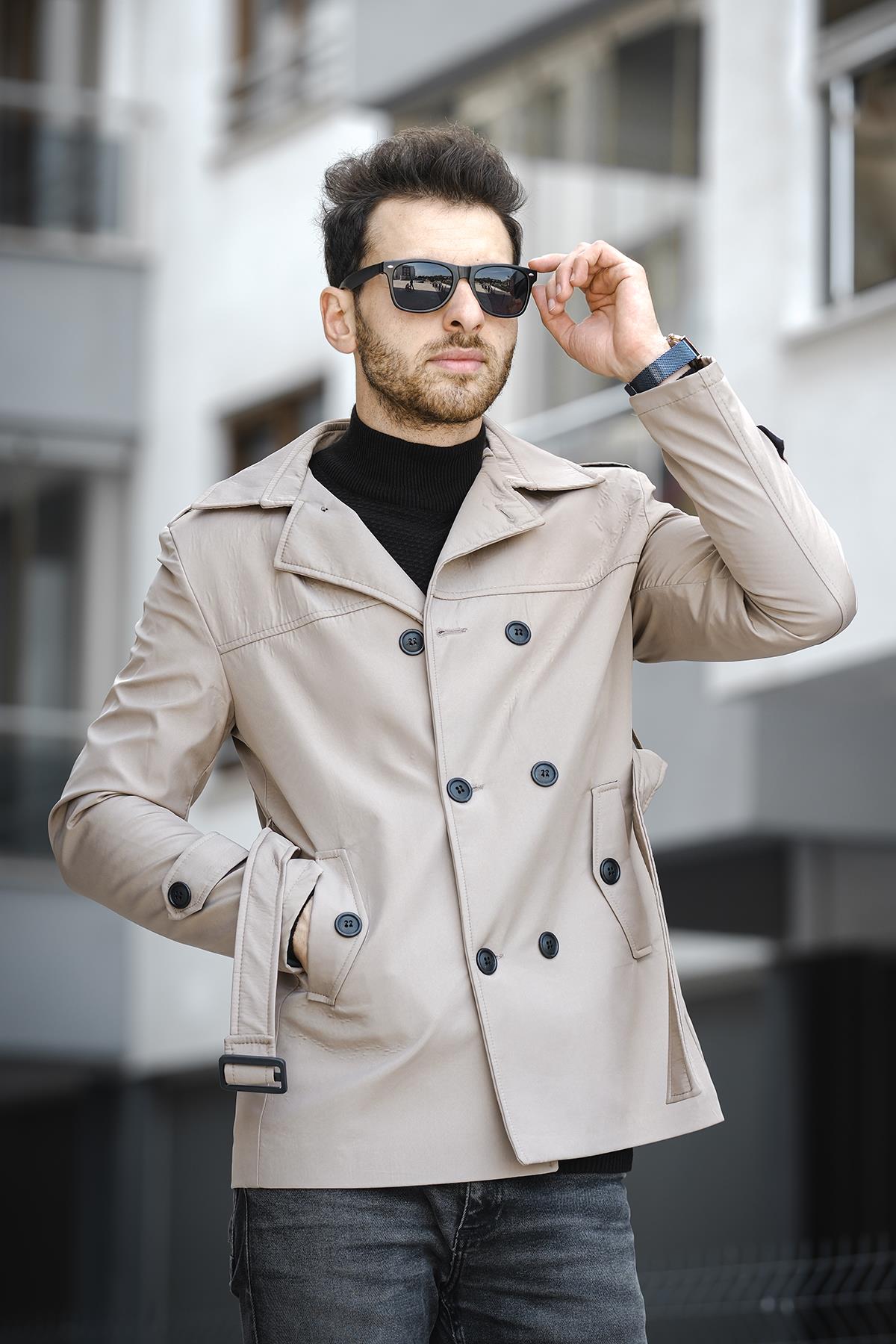 Lusaka Su İtici Slim Fit Kemer Detaylı Trençkot