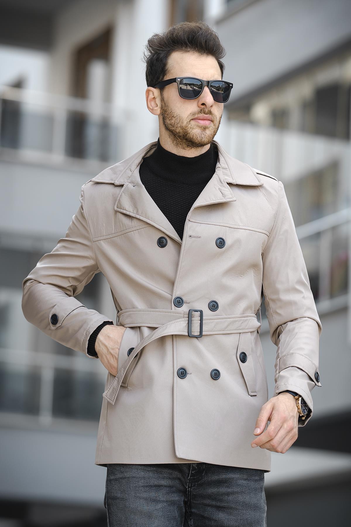 Lusaka Su İtici Slim Fit Kemer Detaylı Trençkot