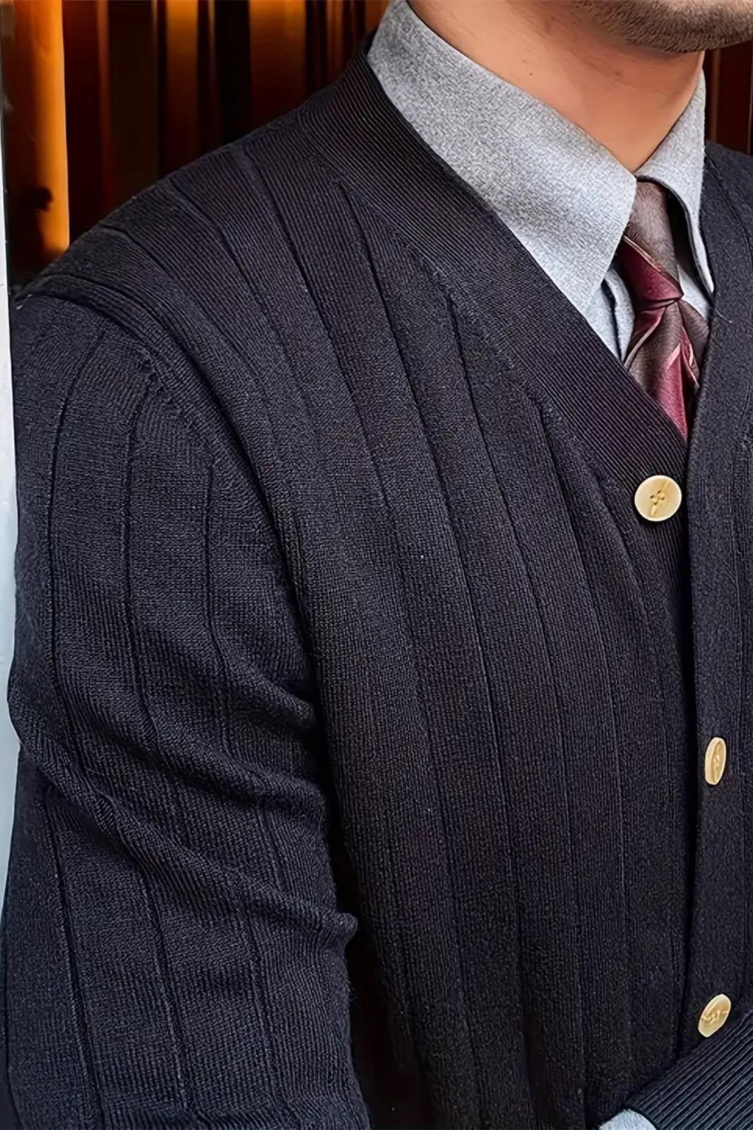 Michel Dar Kesim Slim Fit Düğmeli V Yaka Hırka Erkek Hırka