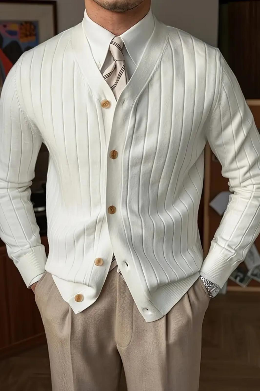 Michel Dar Kesim Slim Fit Düğmeli V Yaka Hırka Erkek Hırka