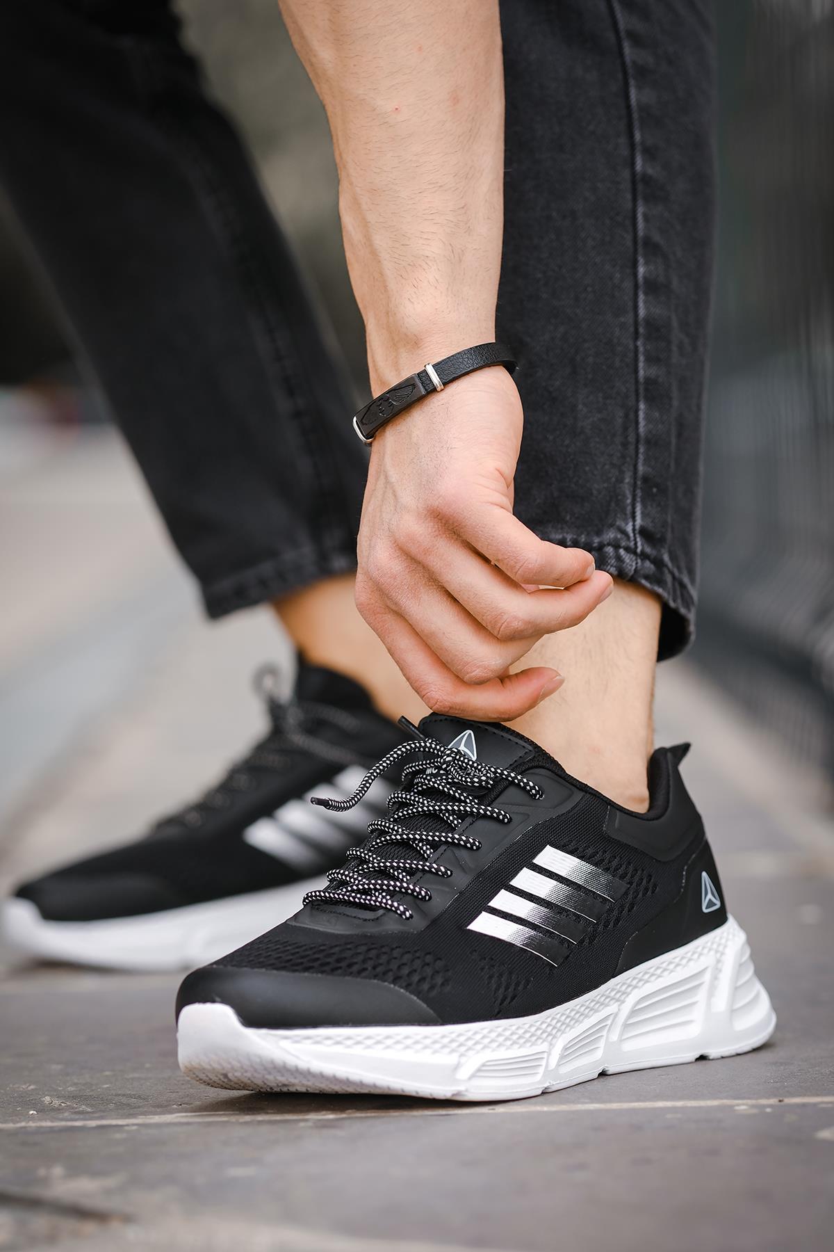 Mj 2155 Nefes Alabilen Bağcıklı Rahat Kalın Taban Erkek Sneaker